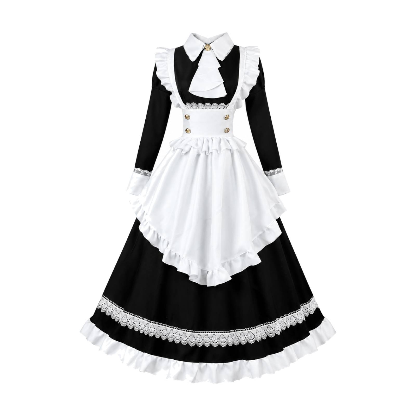 Long-Sleeved Maid Costume Dress