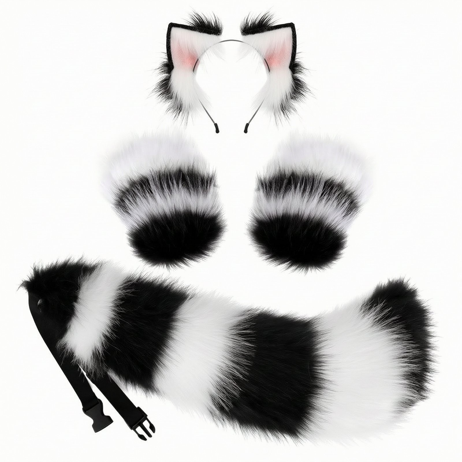 Faux Pelt Feline Ears Tail Set