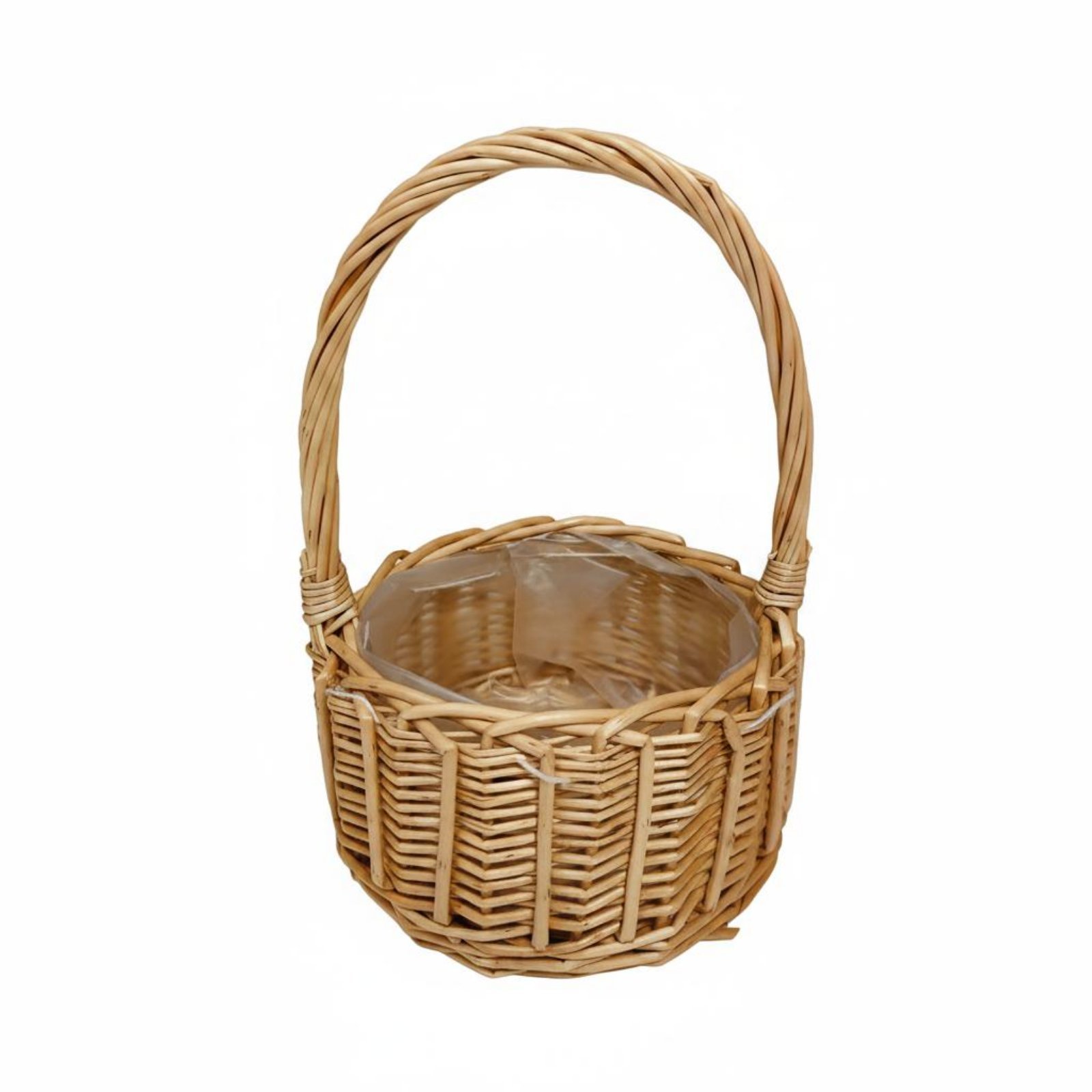 Round Wicker Basket with Handle