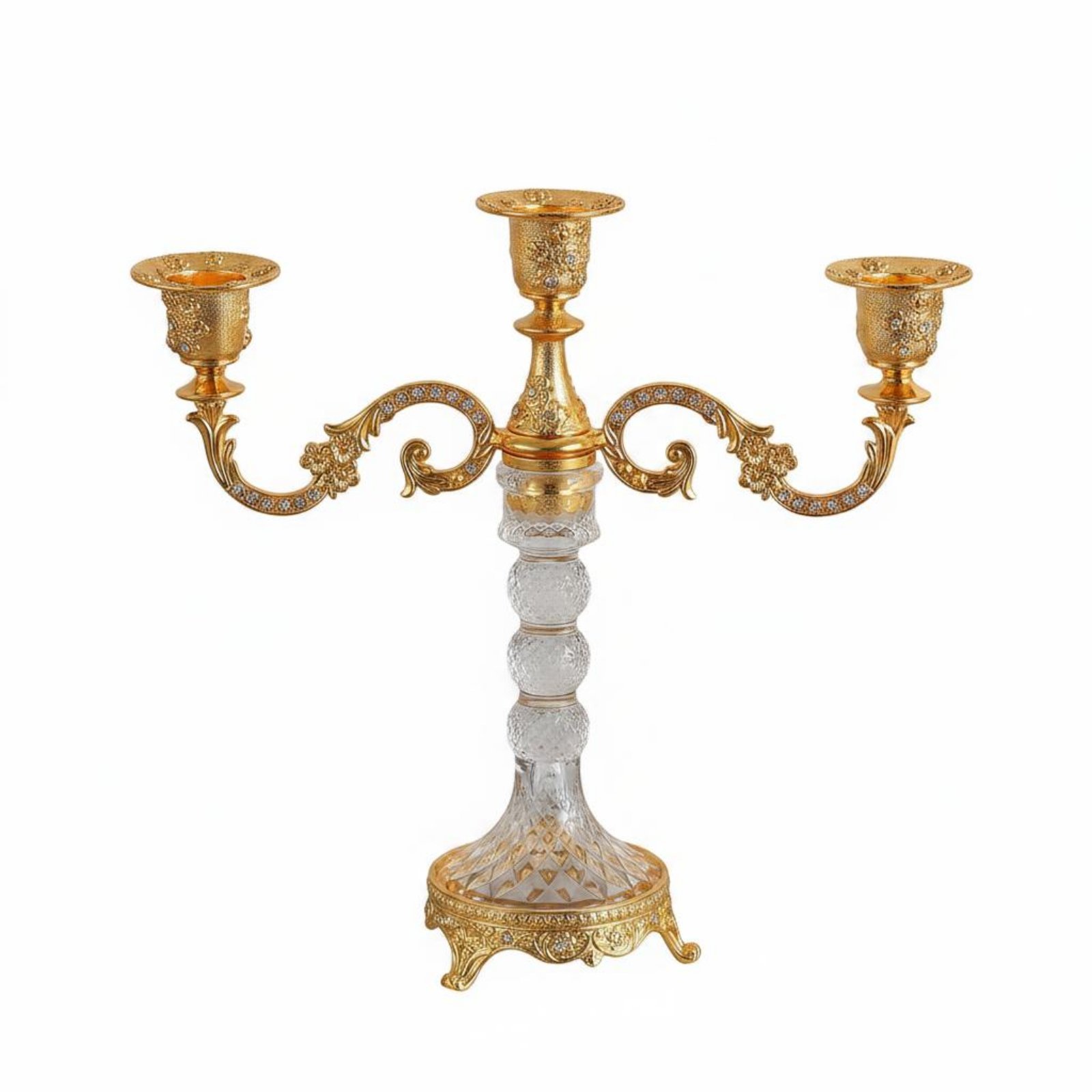 Rhinestone Metal Candelabra