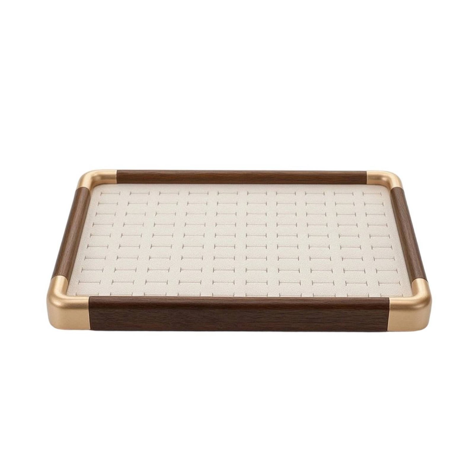Wood-Grain Jewelry Tray with Slots