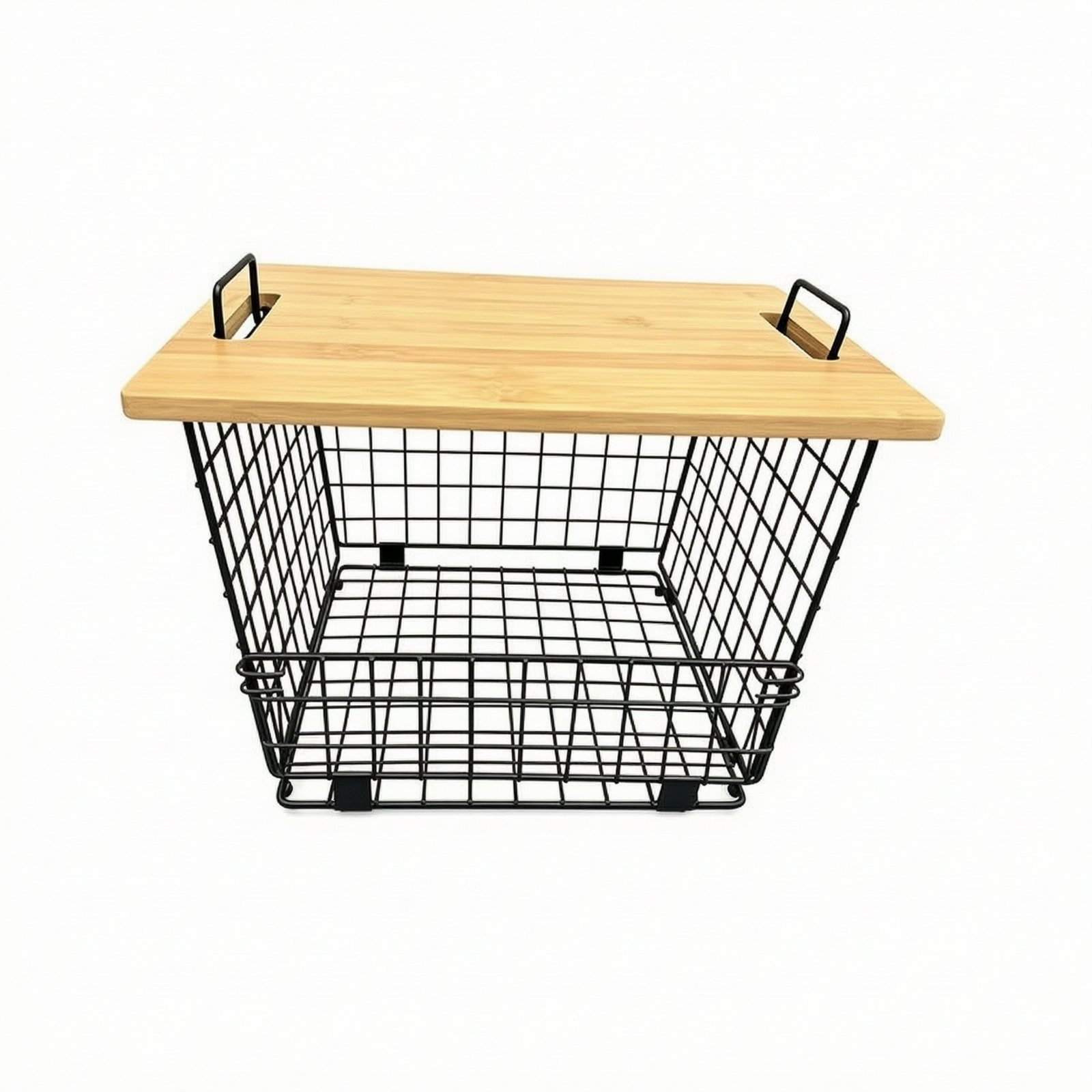 Bamboo Top Storage Basket