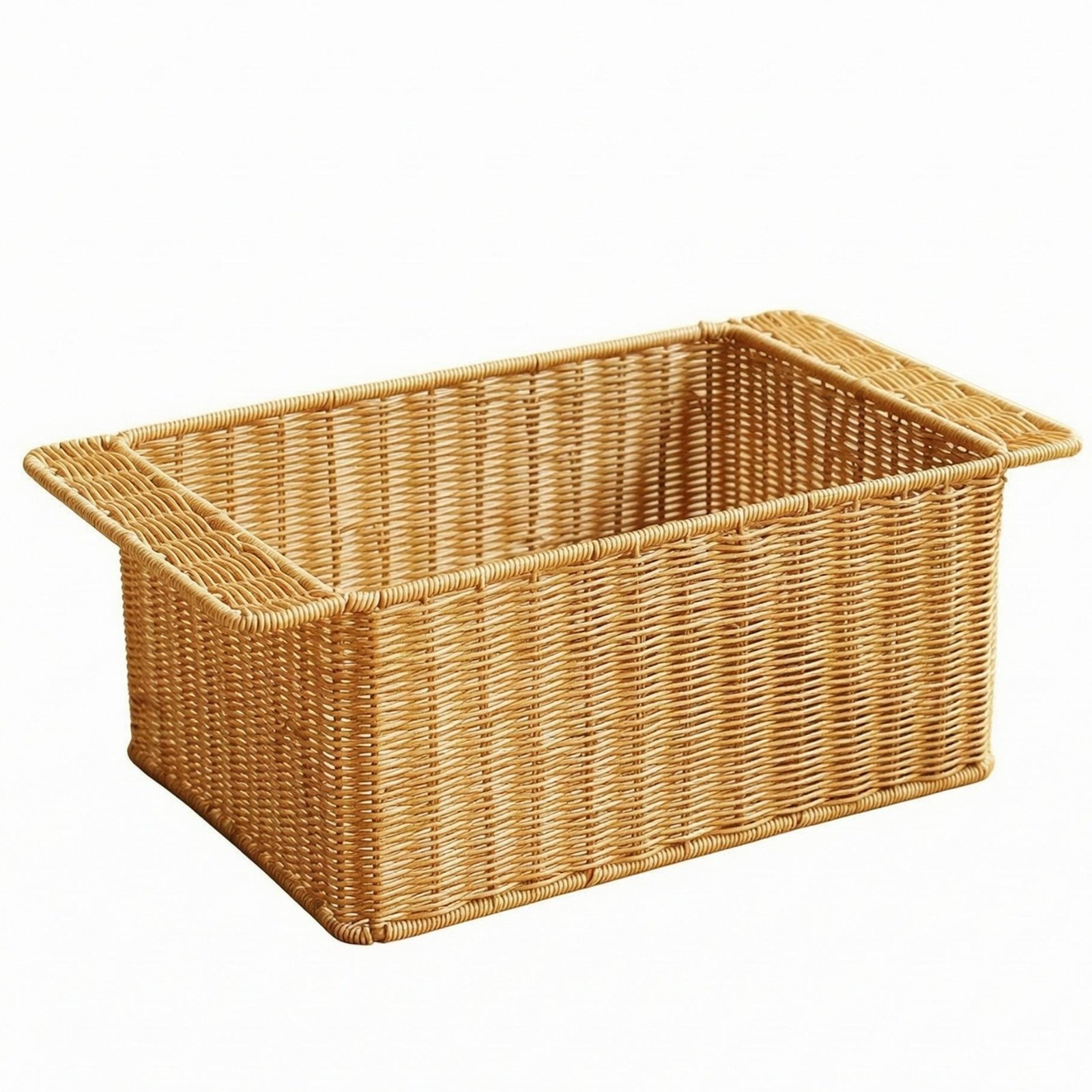 Rectangular Woven Basket Reinforced Edges