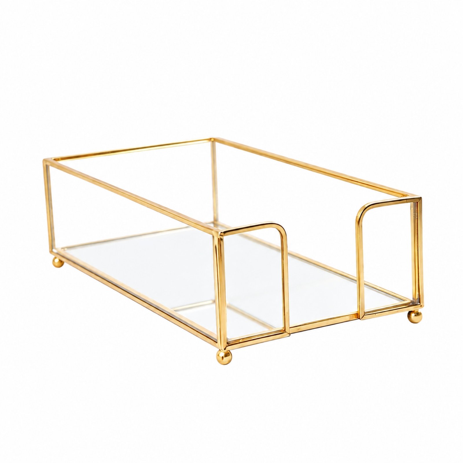 Glass Storage Tray with Metal Frame