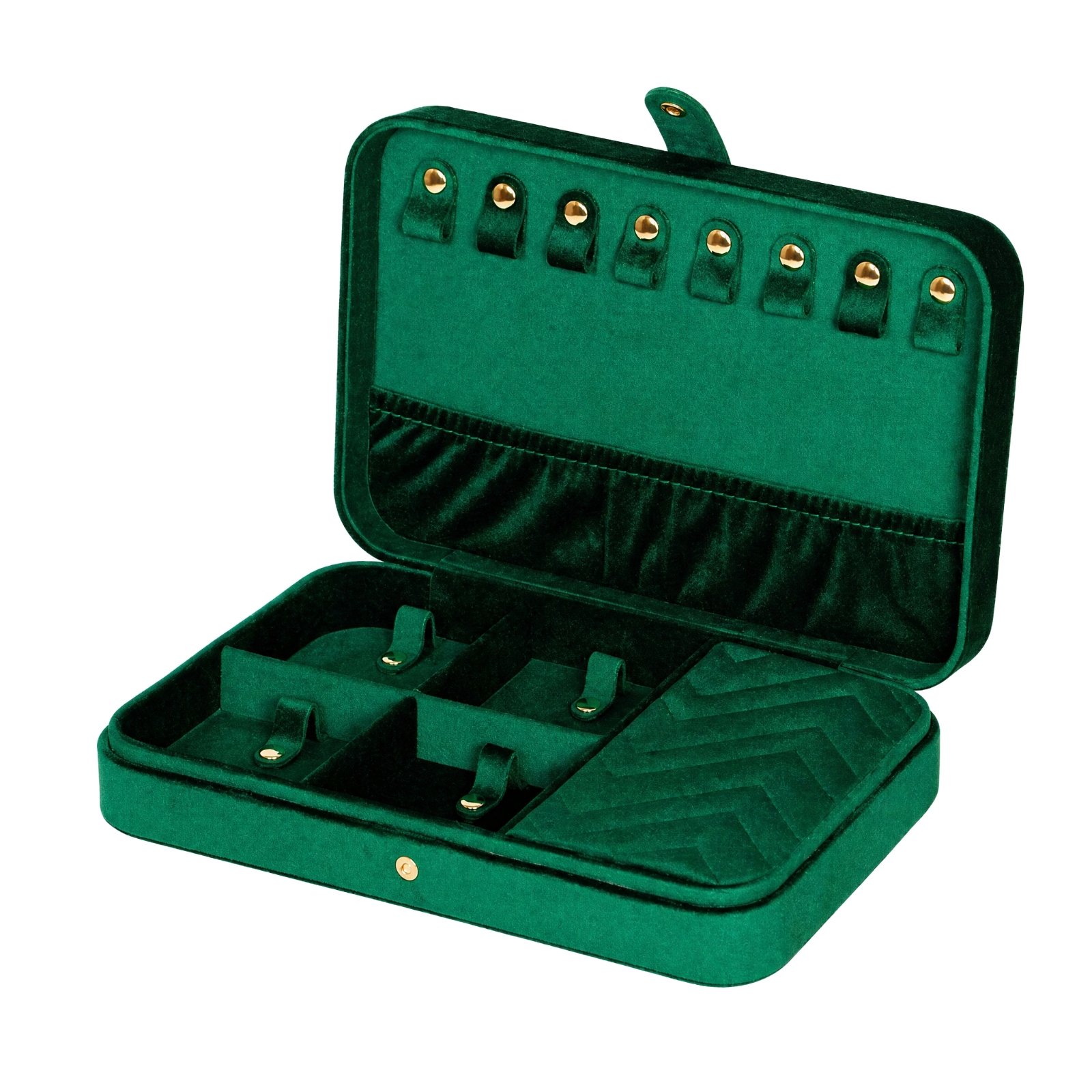 Velvet Jewelry Box with Necklace Tabs