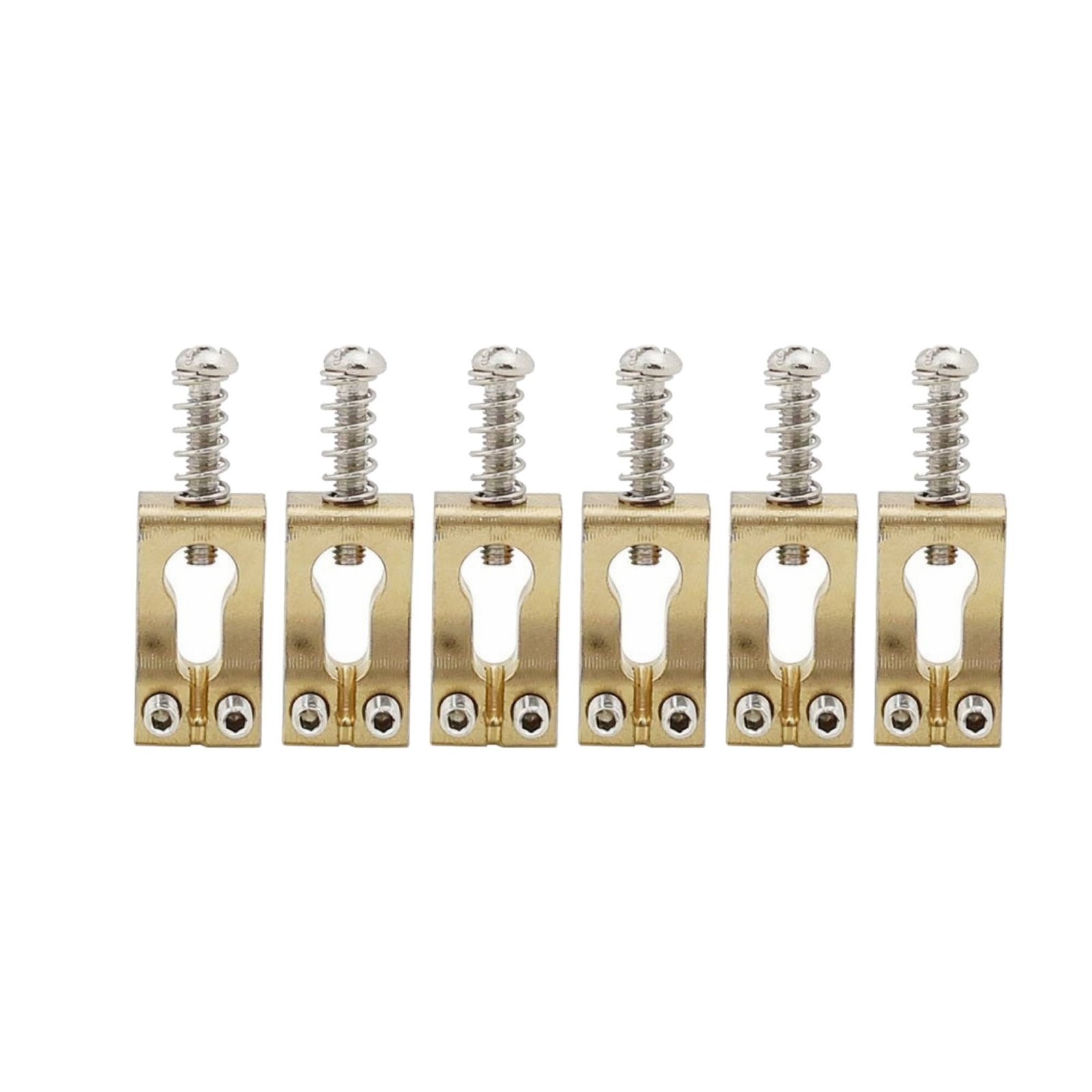 6-Piece Brass Guitar Bridge Saddle – Curved pc Pk