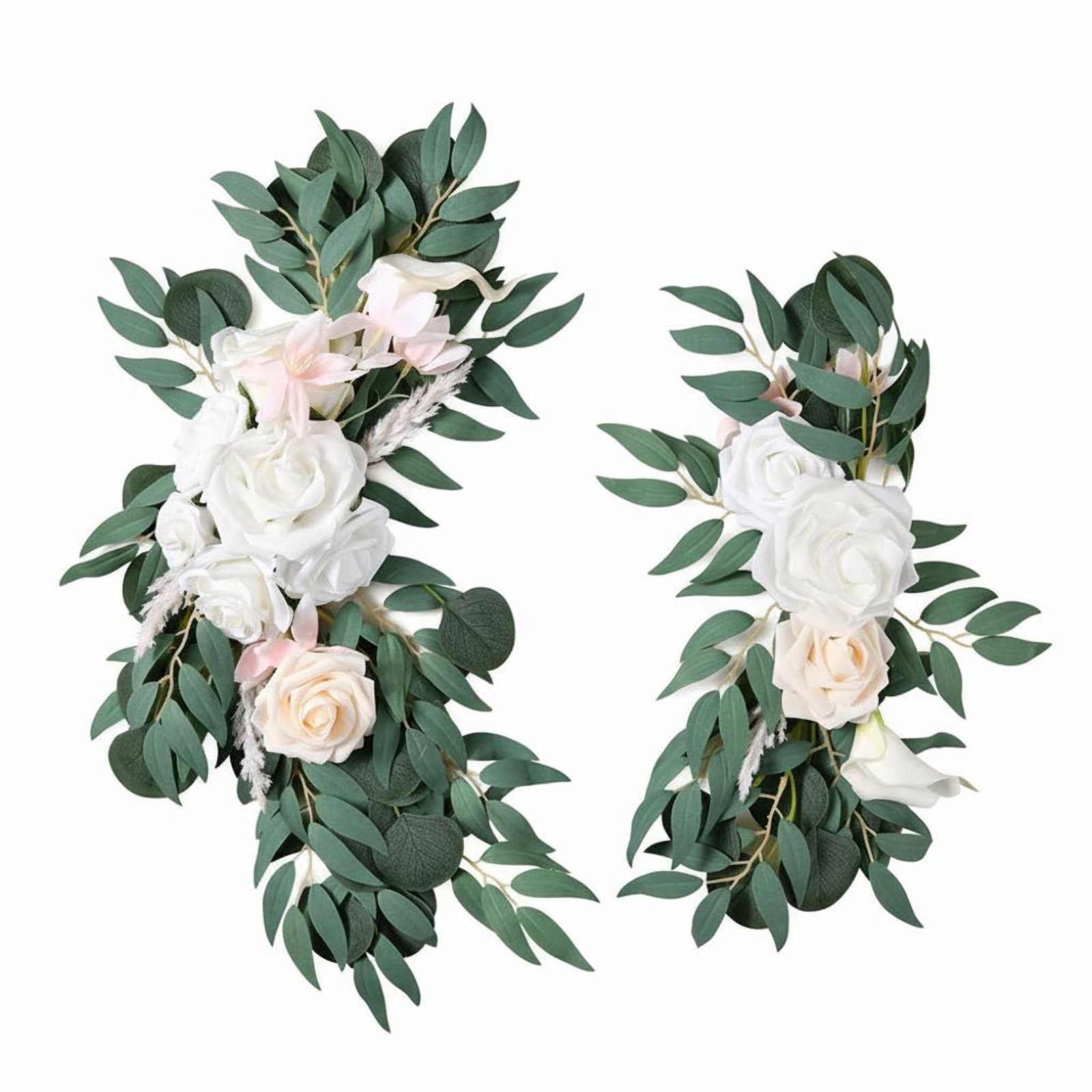 Wedding Arch Flowers 2 Pieces – White