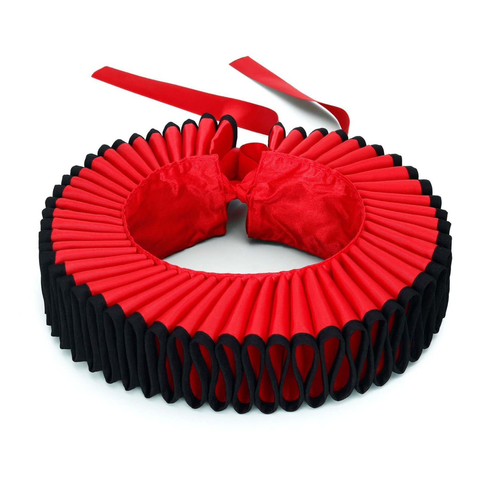 Set of 6 Pleated Neck Ruff with Tie Closure