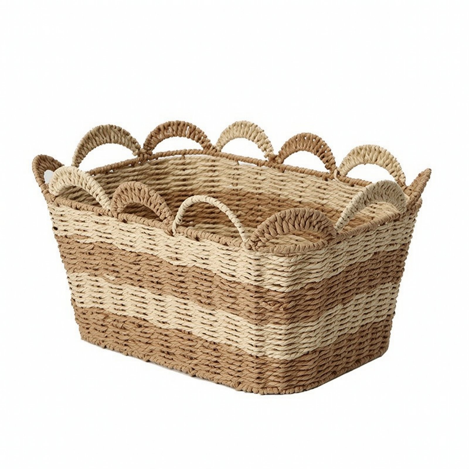 Wicker Storage Basket with Handle – Square