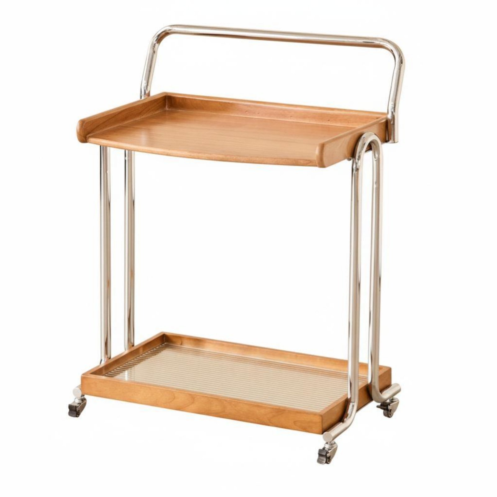 2-Tier Rolling Cart – Cherry, Retro