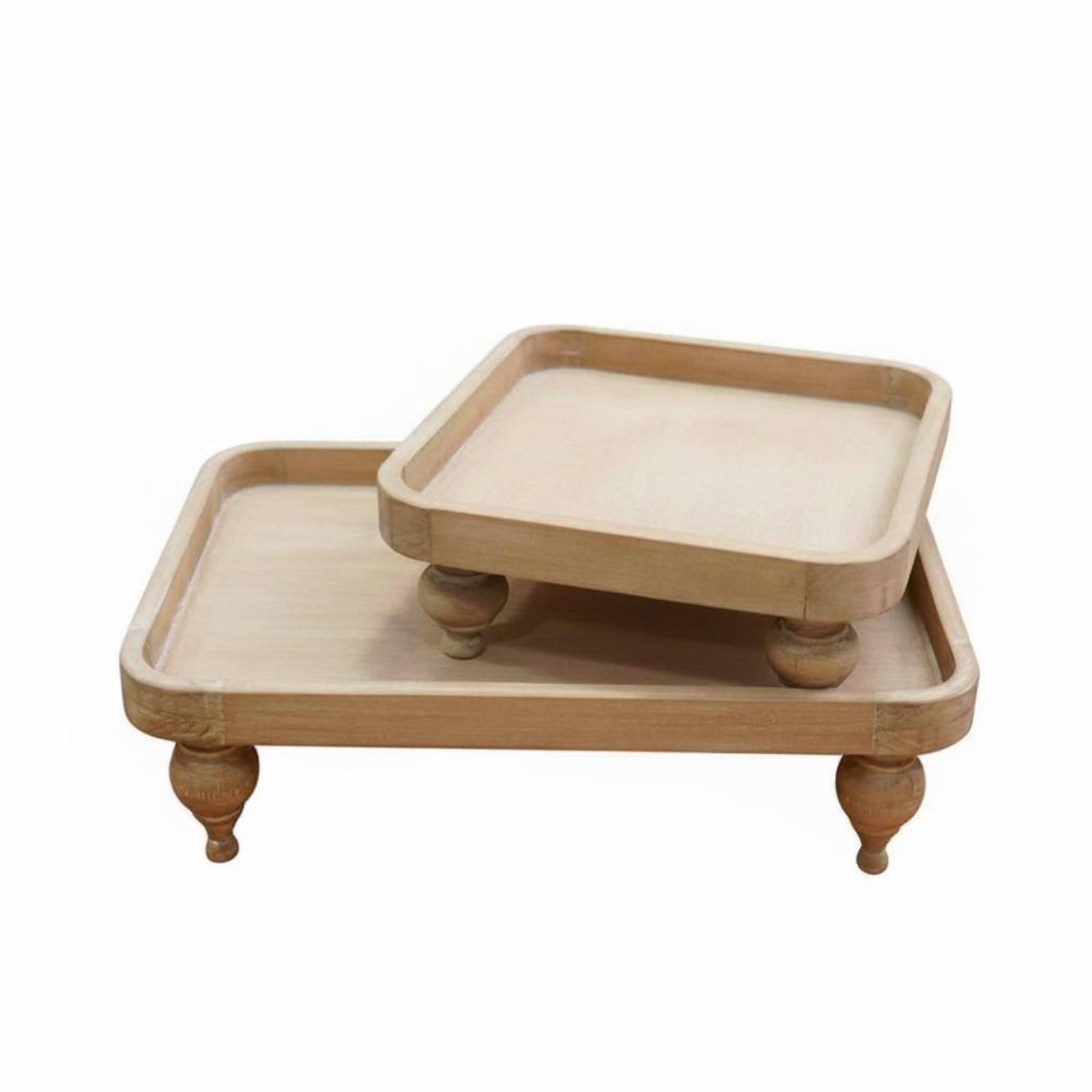 Wooden Pedestal Tray