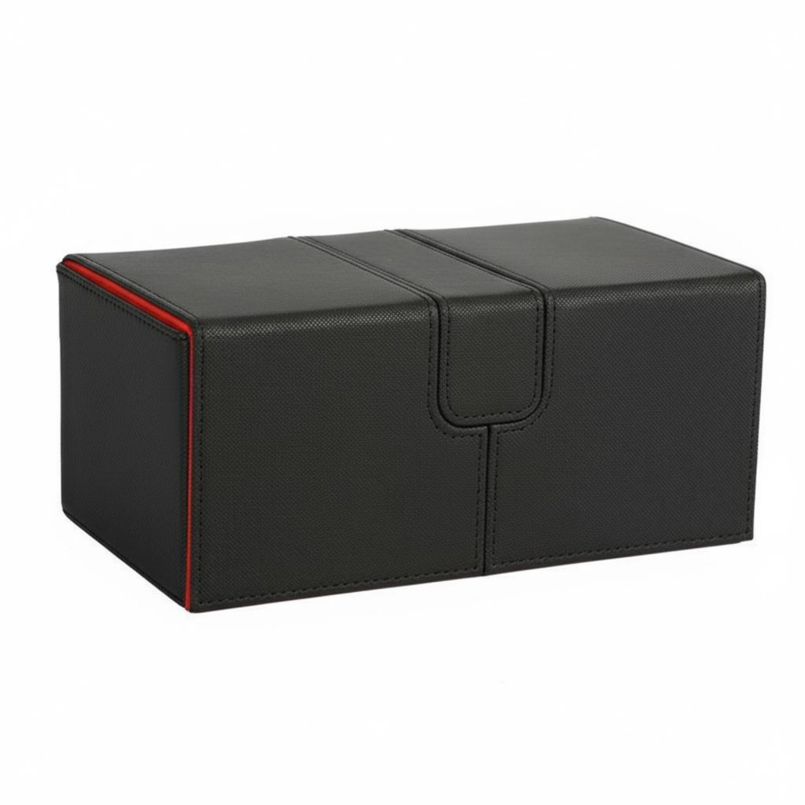 Trading Card Storage Box – Black Red, Plaid