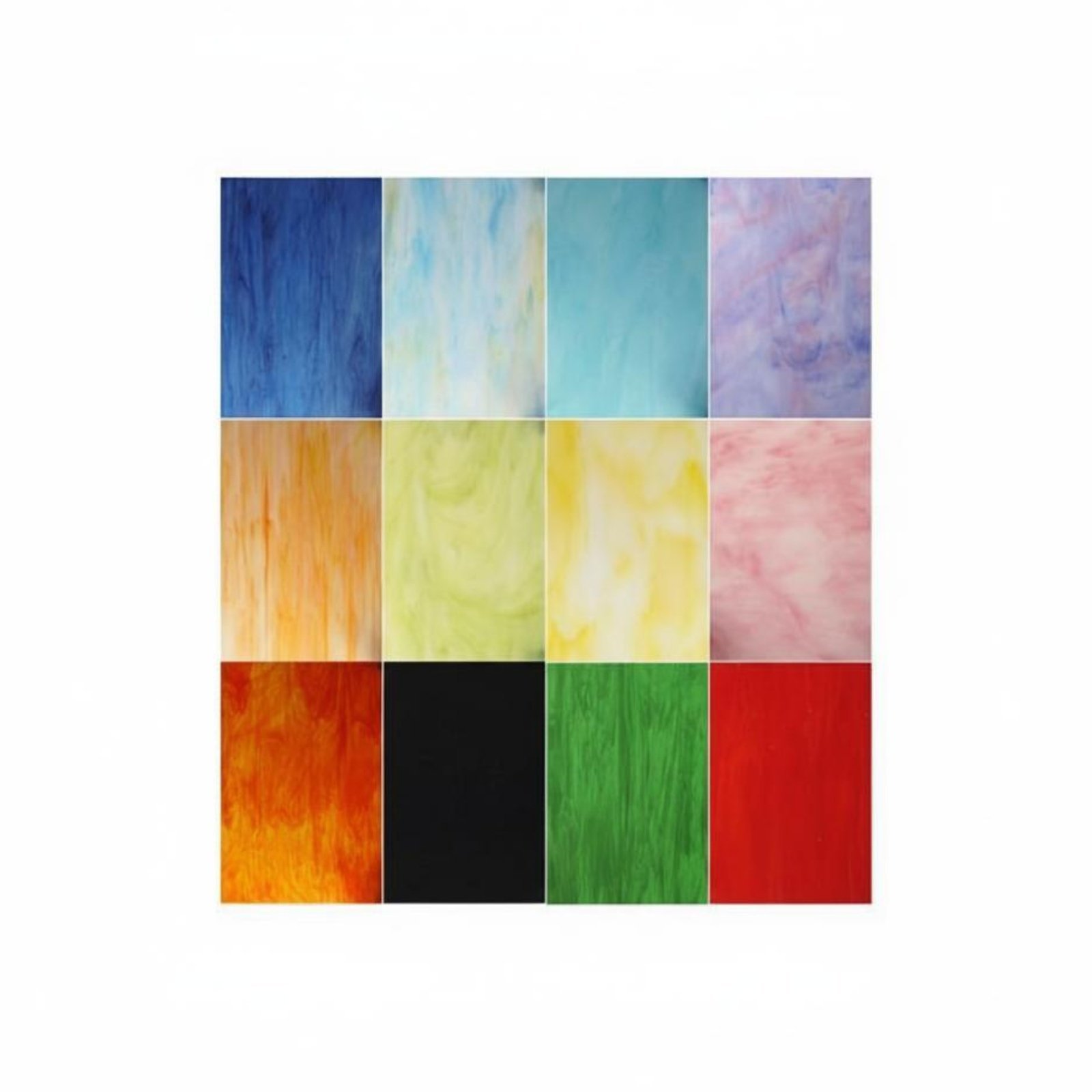 12-Piece Stained Glass Sheets