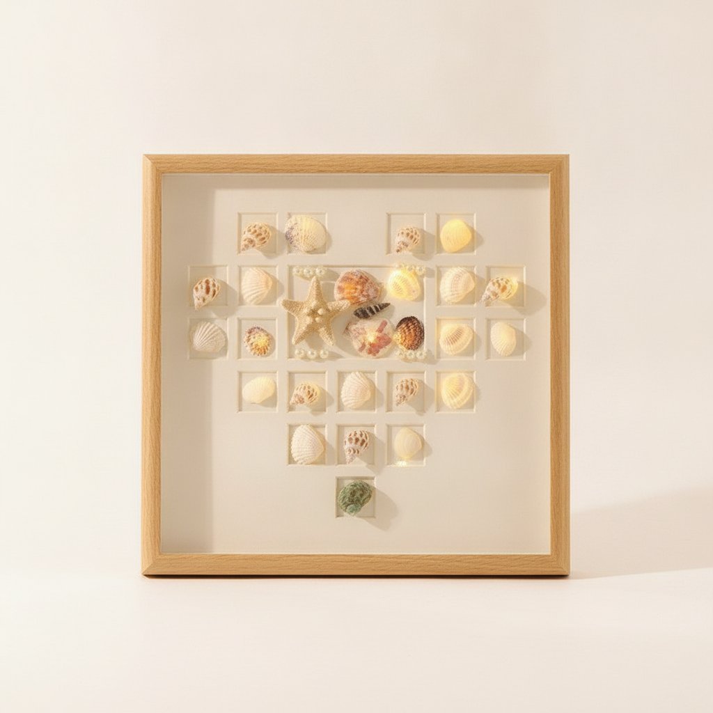 Photo Frame Night Light Shell Heart
