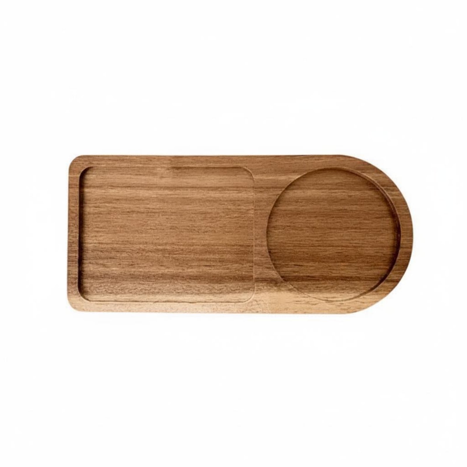 Wooden Tray with Rattan Coaster