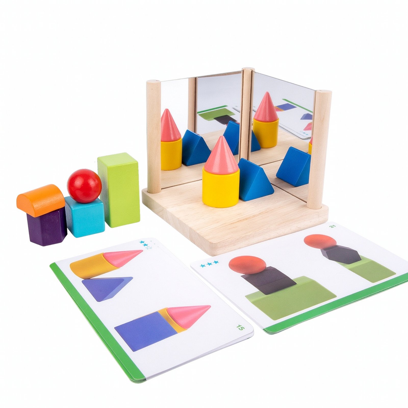 Wooden Mirror Blocks Set