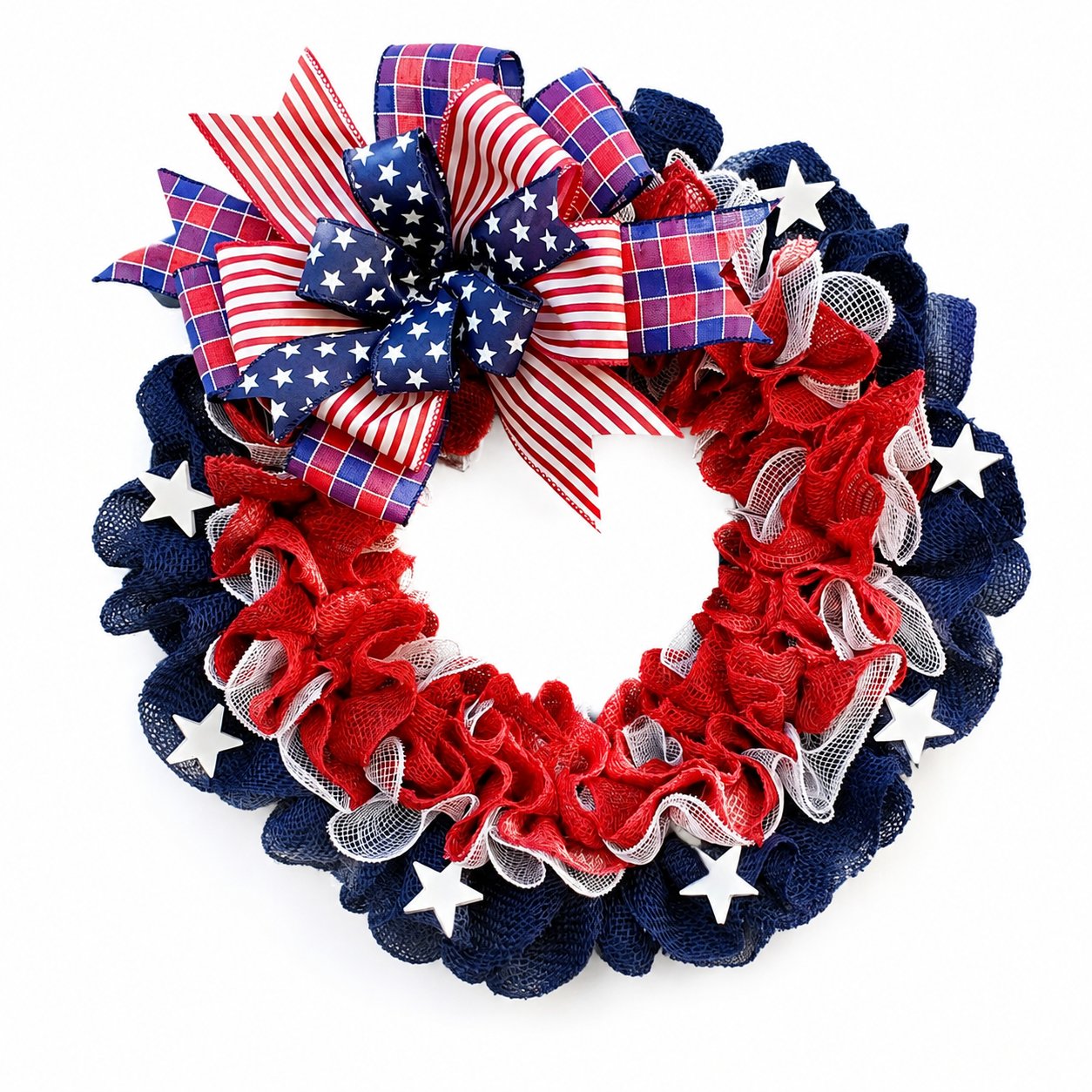 Fabric Stars Stripes Wreath