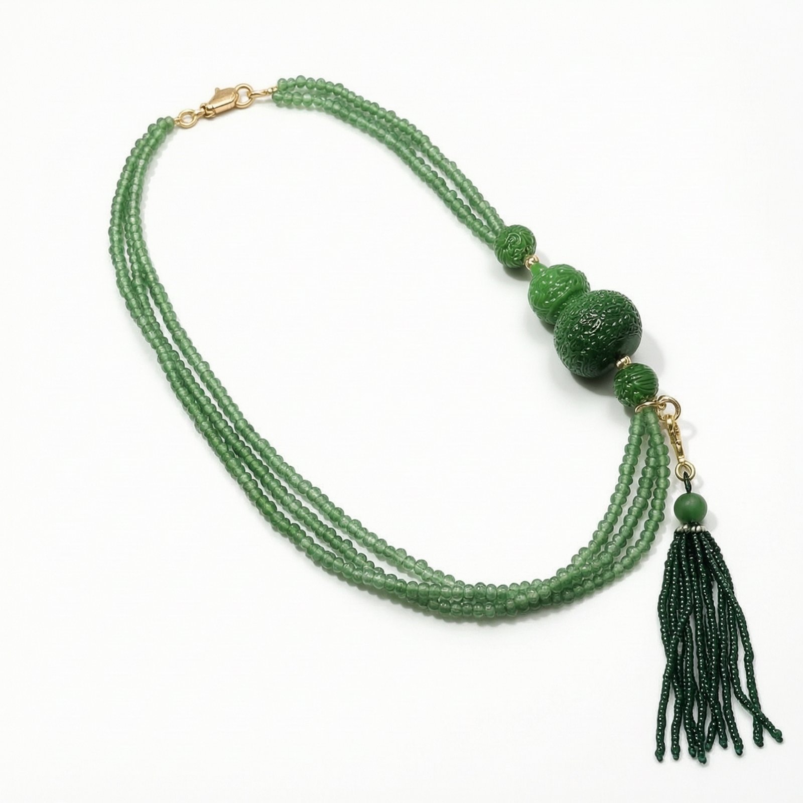 Tassel Pendant Necklace – Green