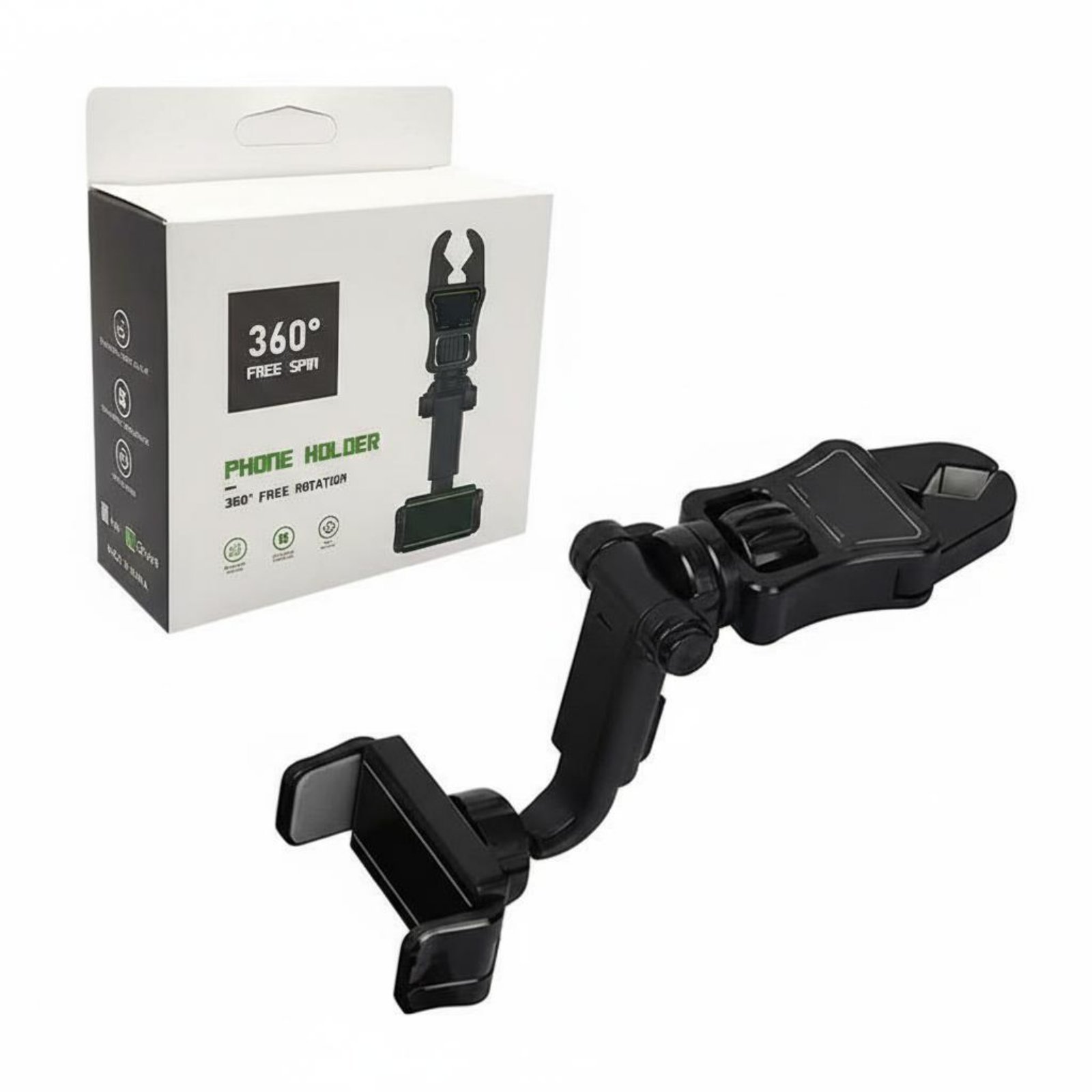 Car Rearview Mirror Ph Single Holder 360° Rotation