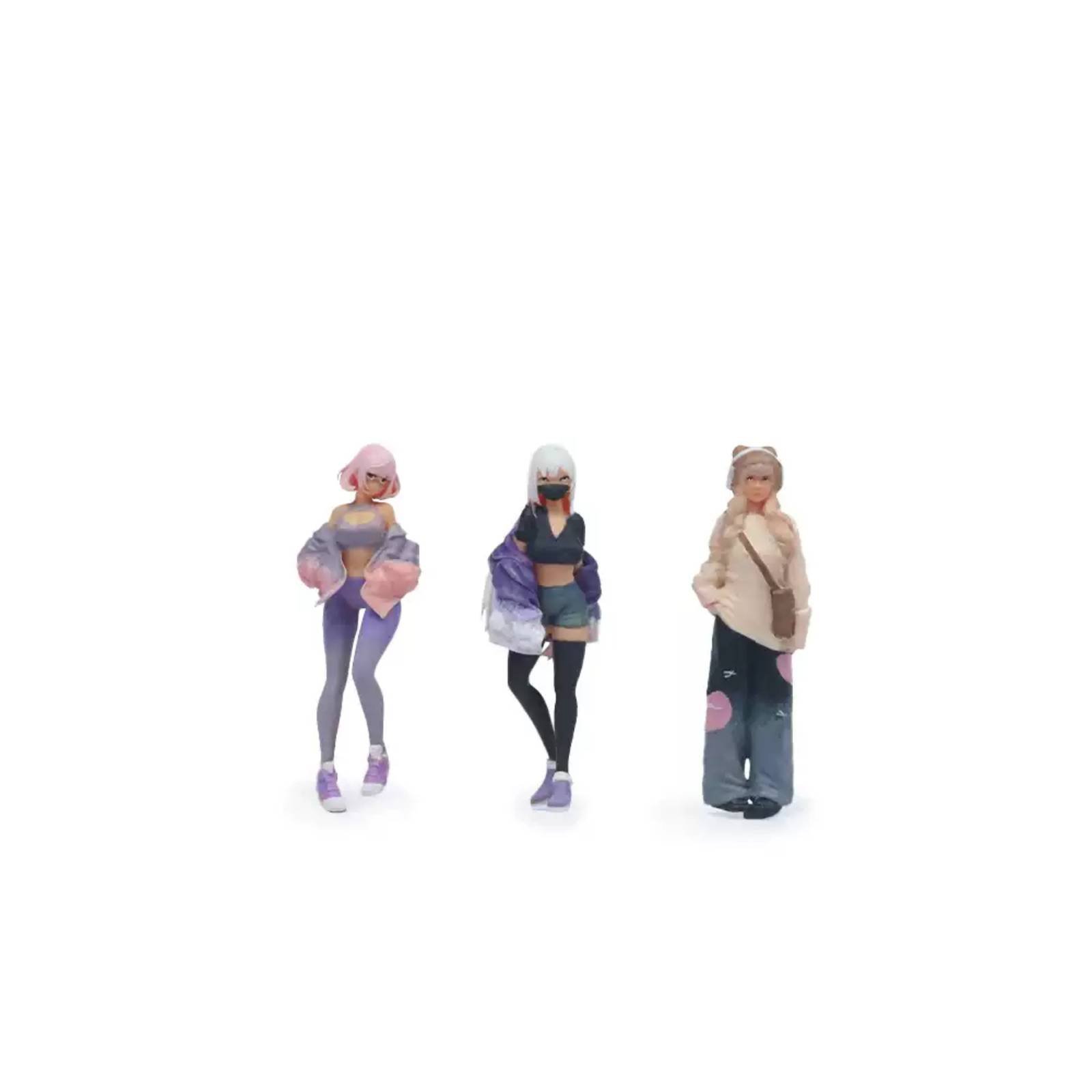 3-Piece 1:64 Girl Figurines – Sweet Cool SET