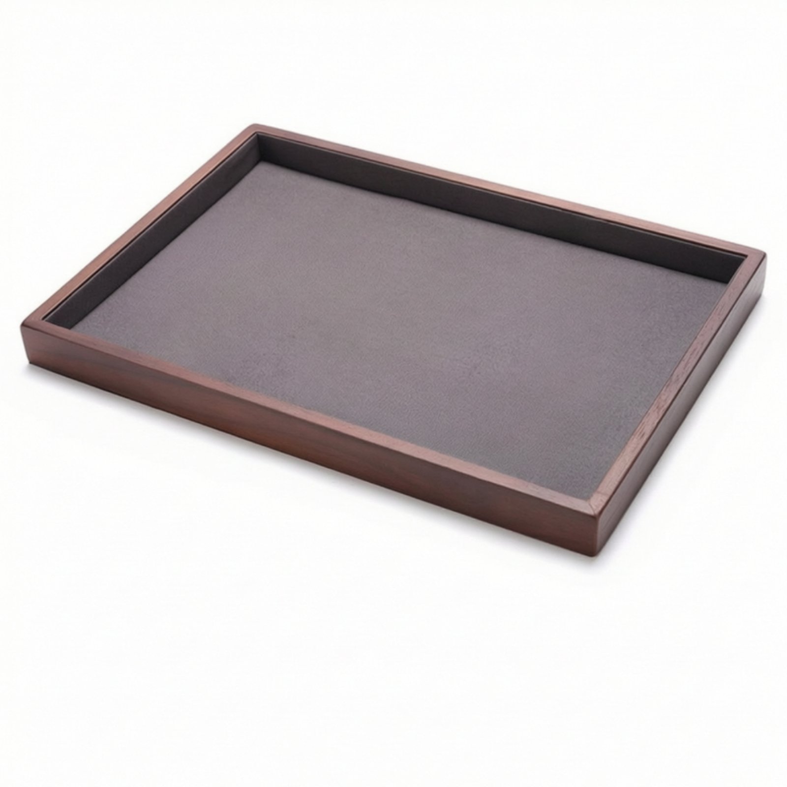 Rectangular Jewelry Display Tray – Dark Gray, Empty
