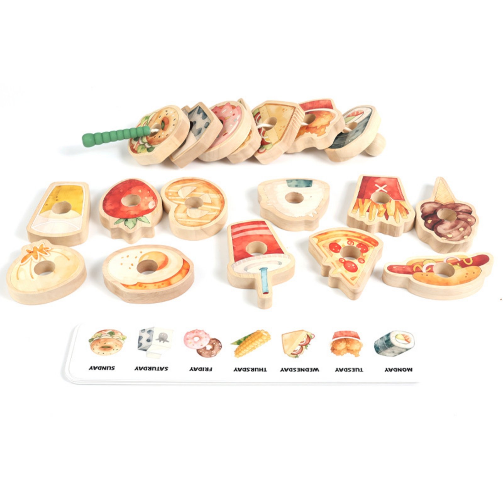 Wooden Food Lacing Game
