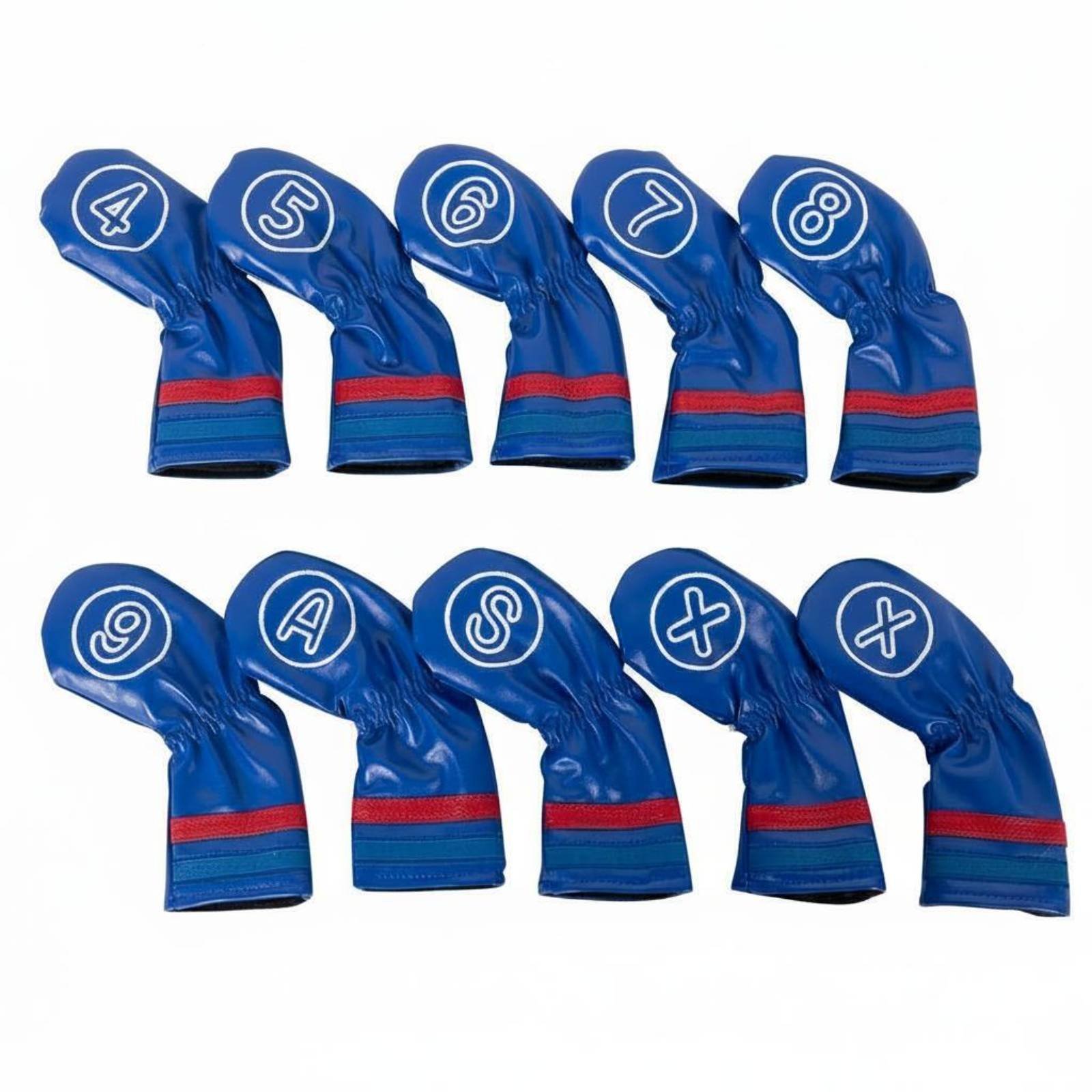 10-Piece Plush-Lined Golf Iron Headcovers