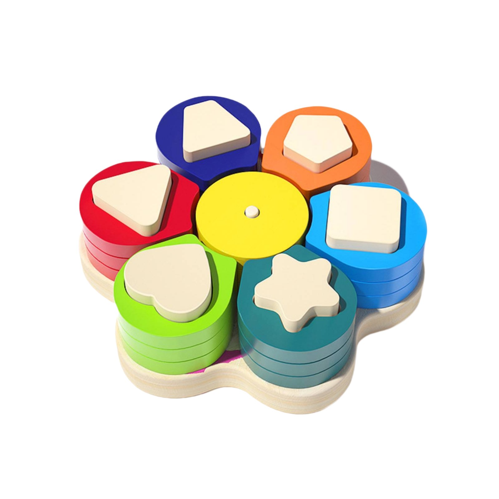 Wooden Shape-Matching Stacking Toy