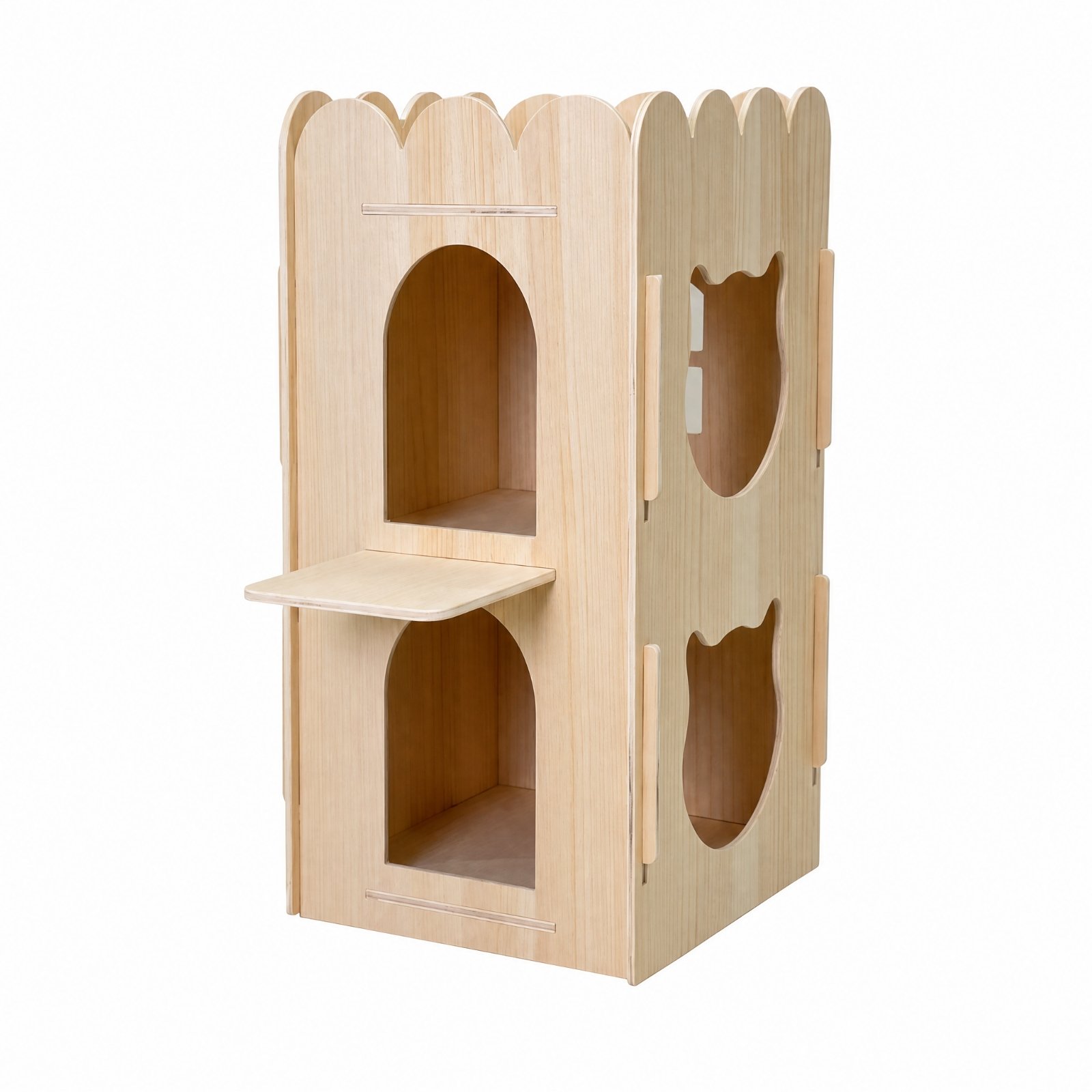 Wooden Multi-Level Cat House