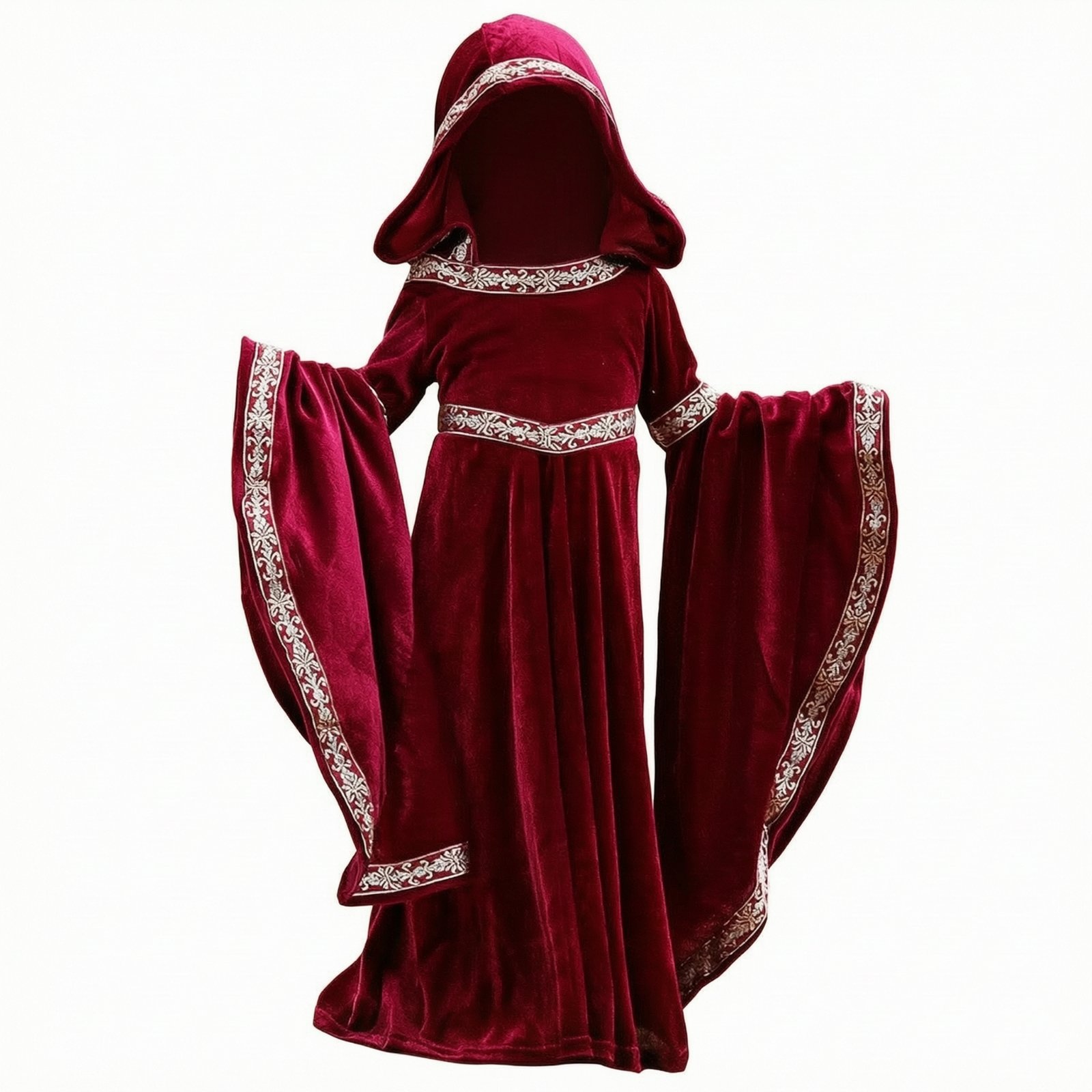 Velvet-Look Hooded Costume Dress