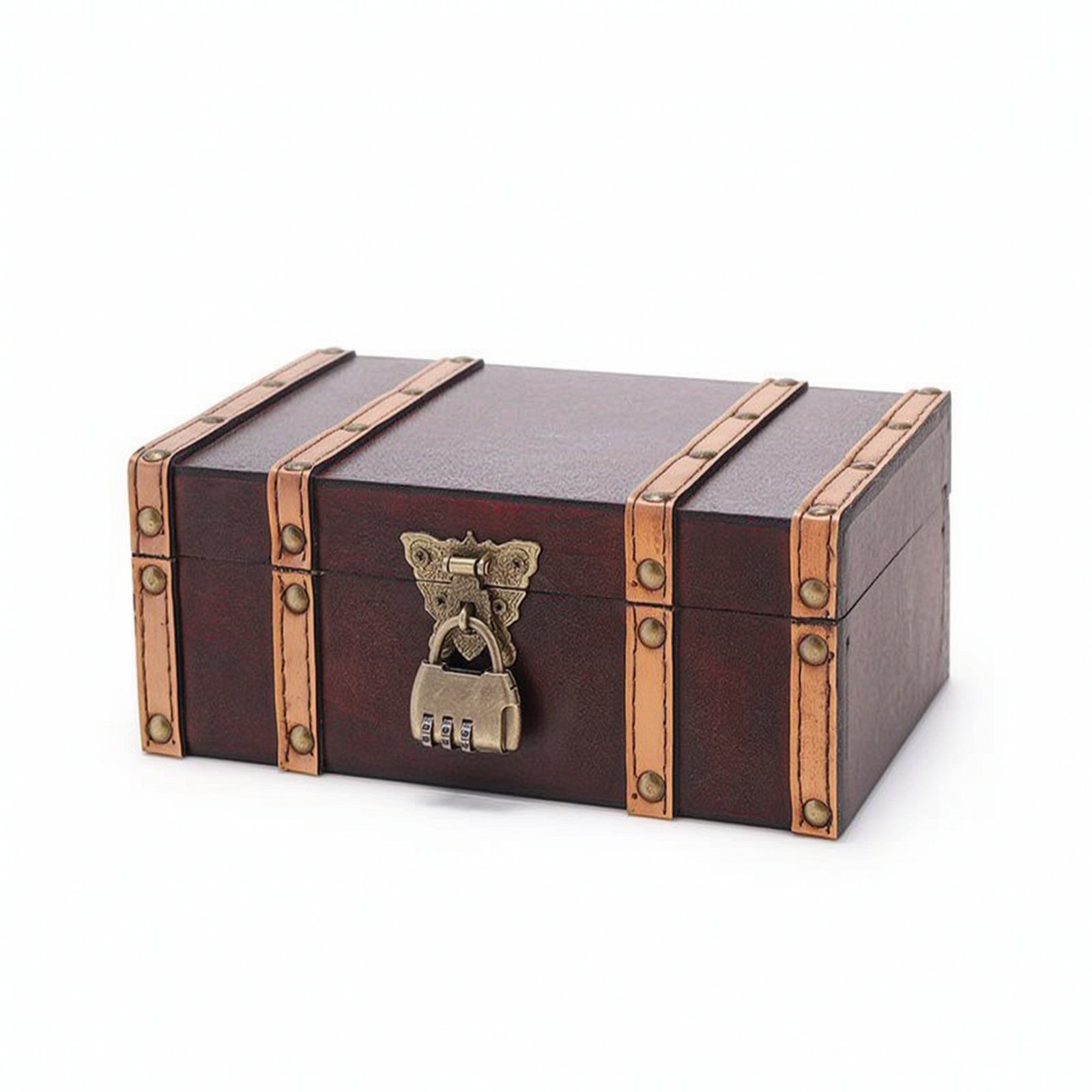 Wooden Storage Box with Hinged Lid