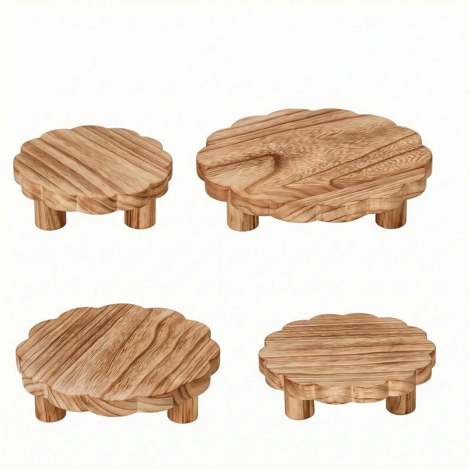 Four-Tier Wooden Display Rack