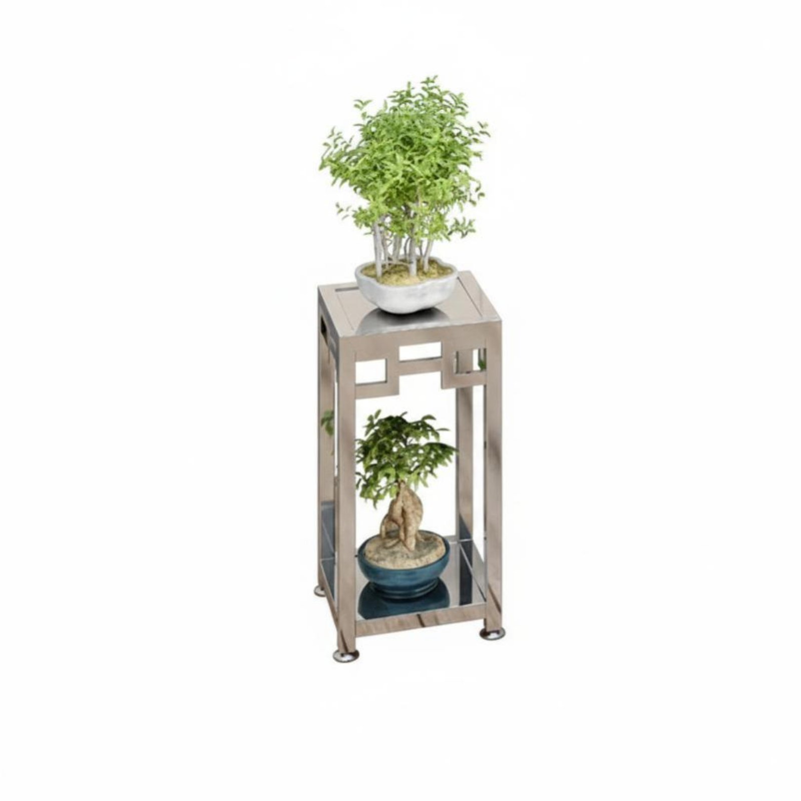 2-Tier Double-Shelf Plant Rack