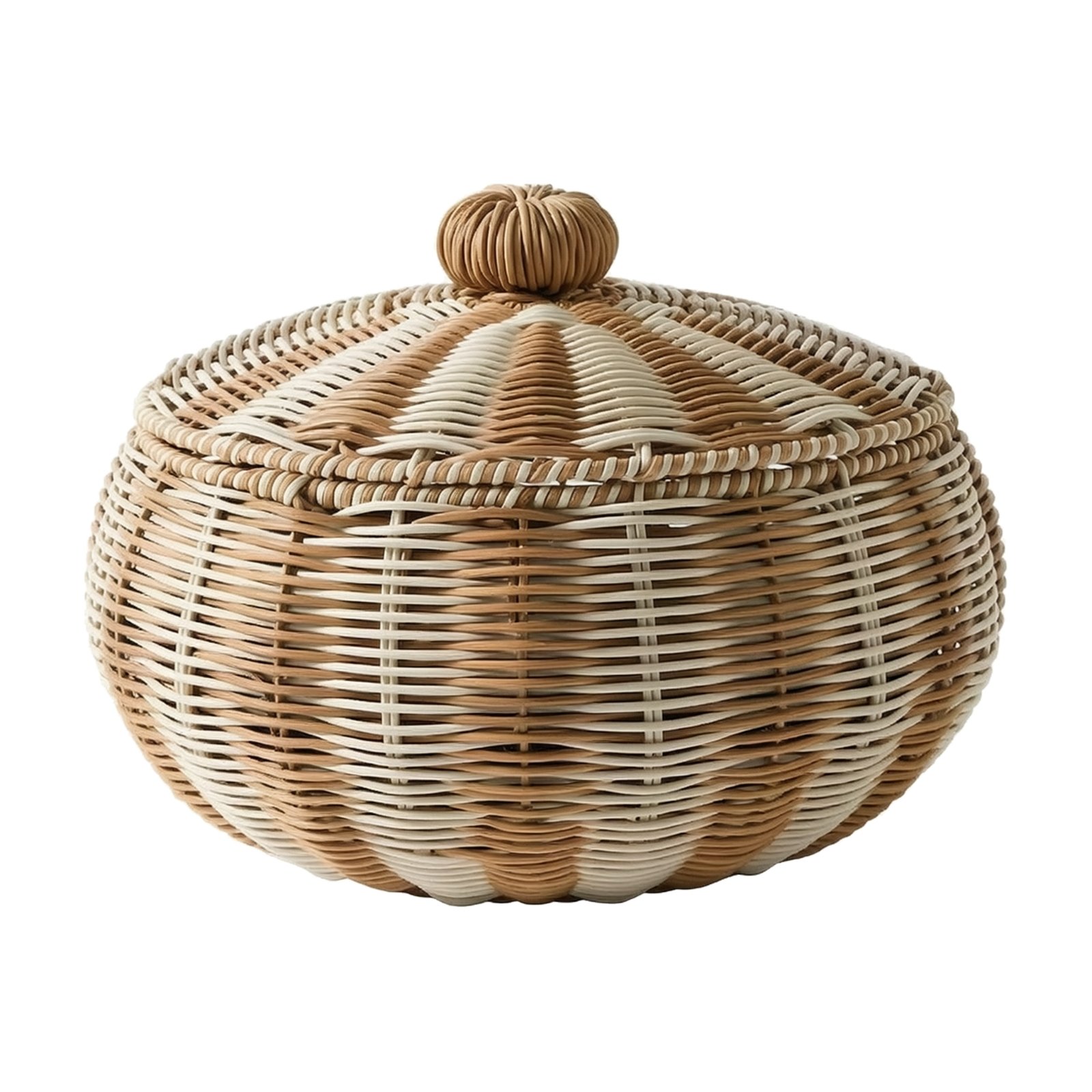 Round Braided Basket with Lid