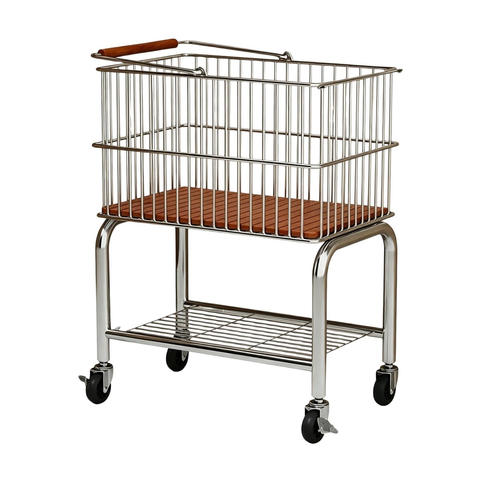 Rolling Laundry Basket – with Iron Wheels