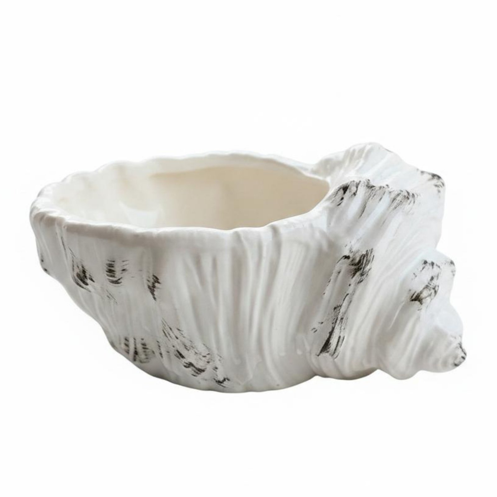 White Resin Shell Planter
