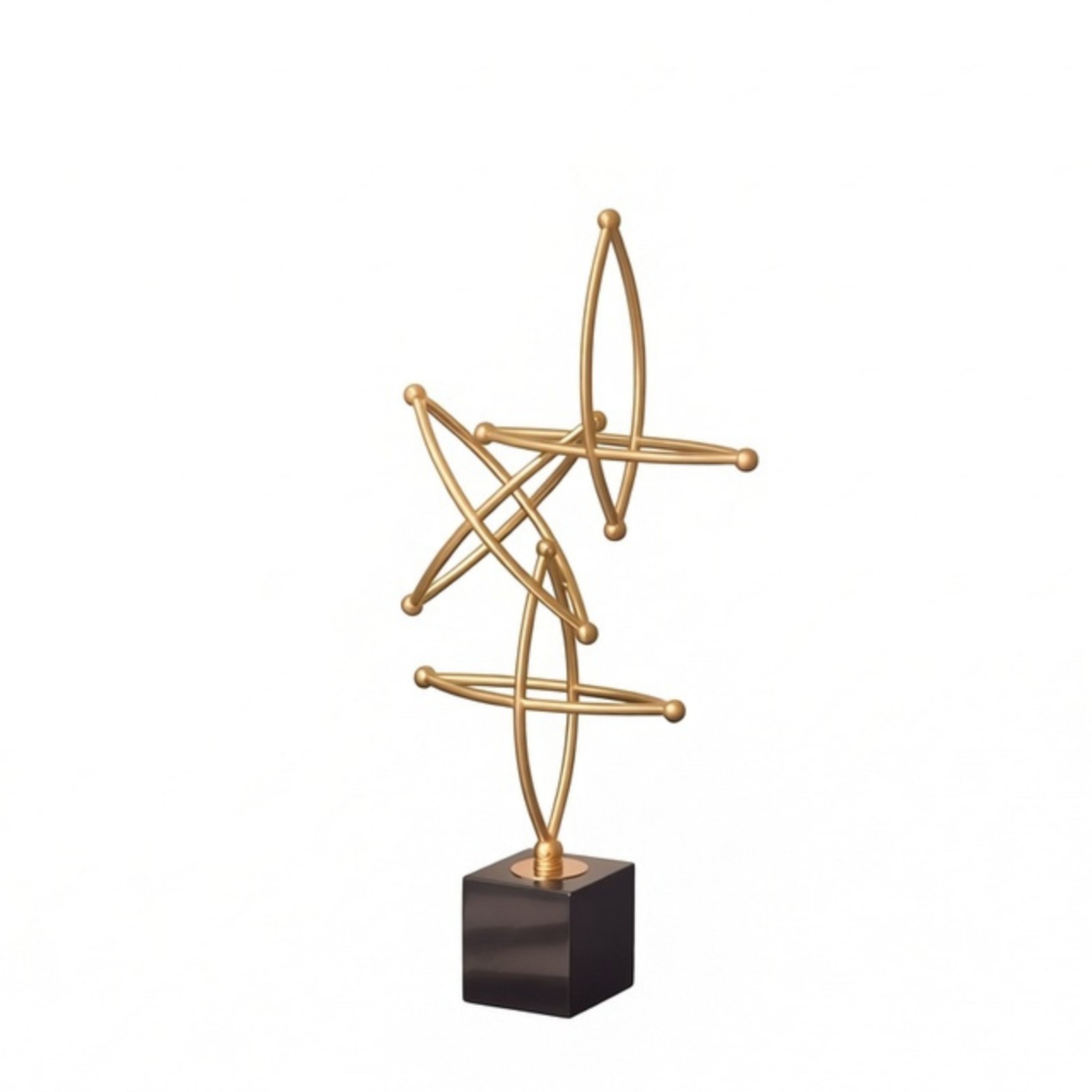 Gold Geometric Star Sculpture