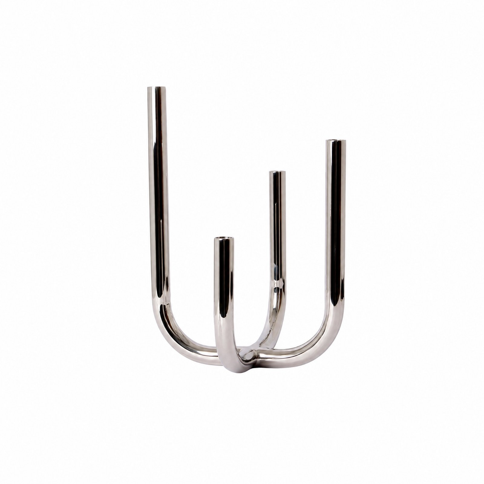 Stainless Steel Four-Arm Candelabra