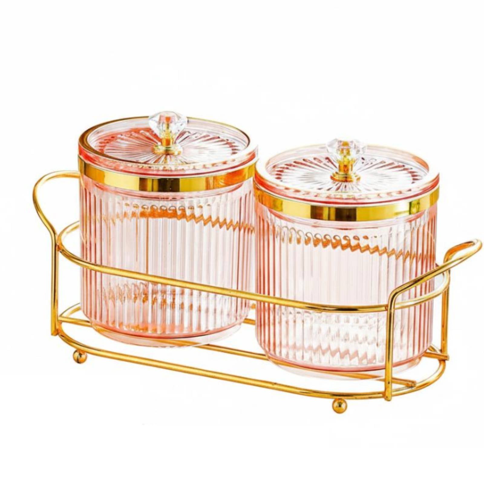 Ribbed Glass Storage Container