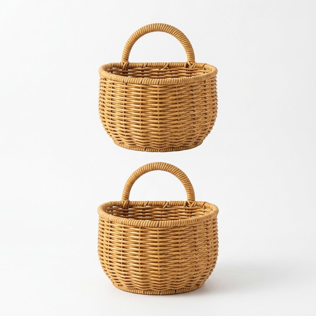 Wall-Mounted Storage Basket – Set of Two Large + Small