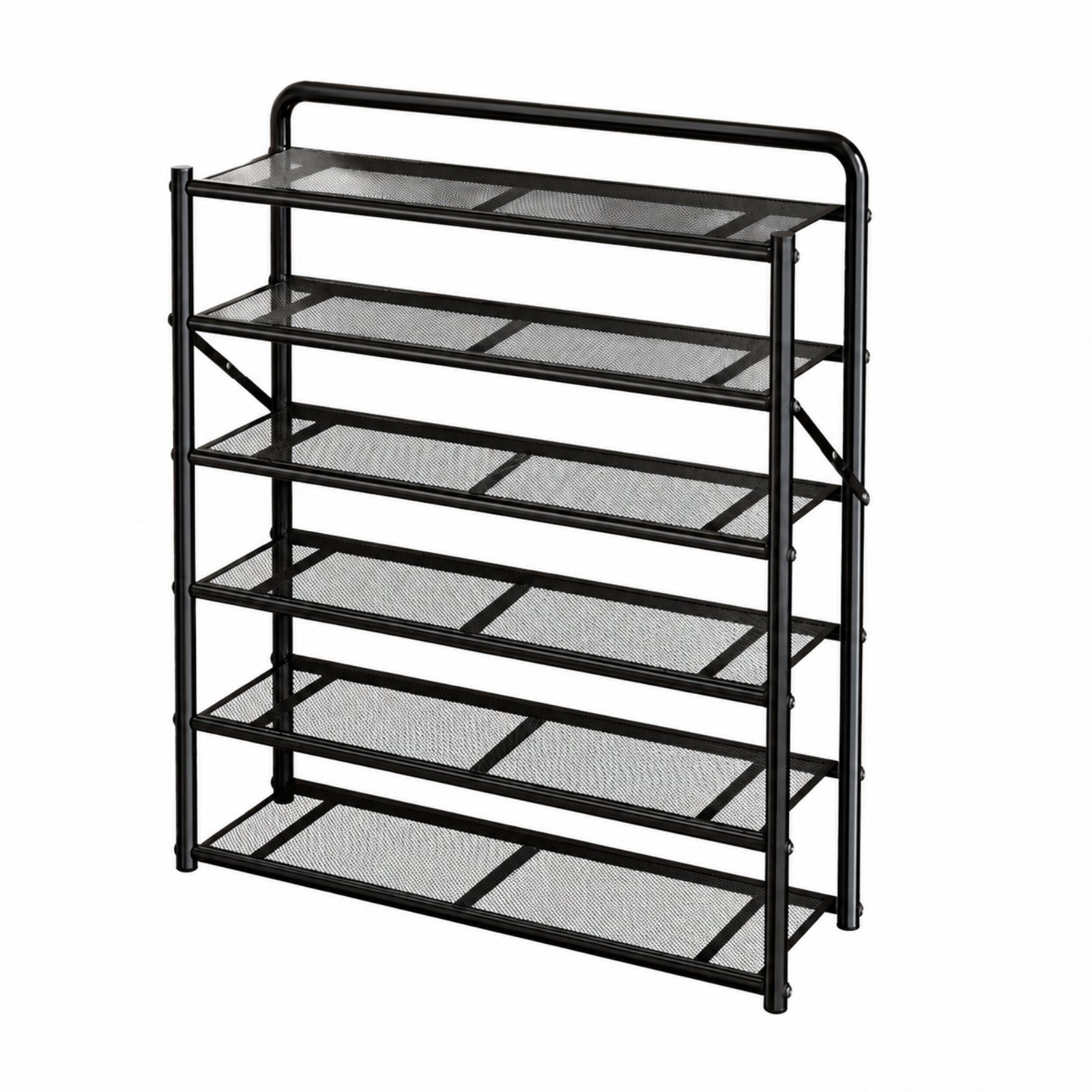 Metal Shoe Rack with Mesh Shelves