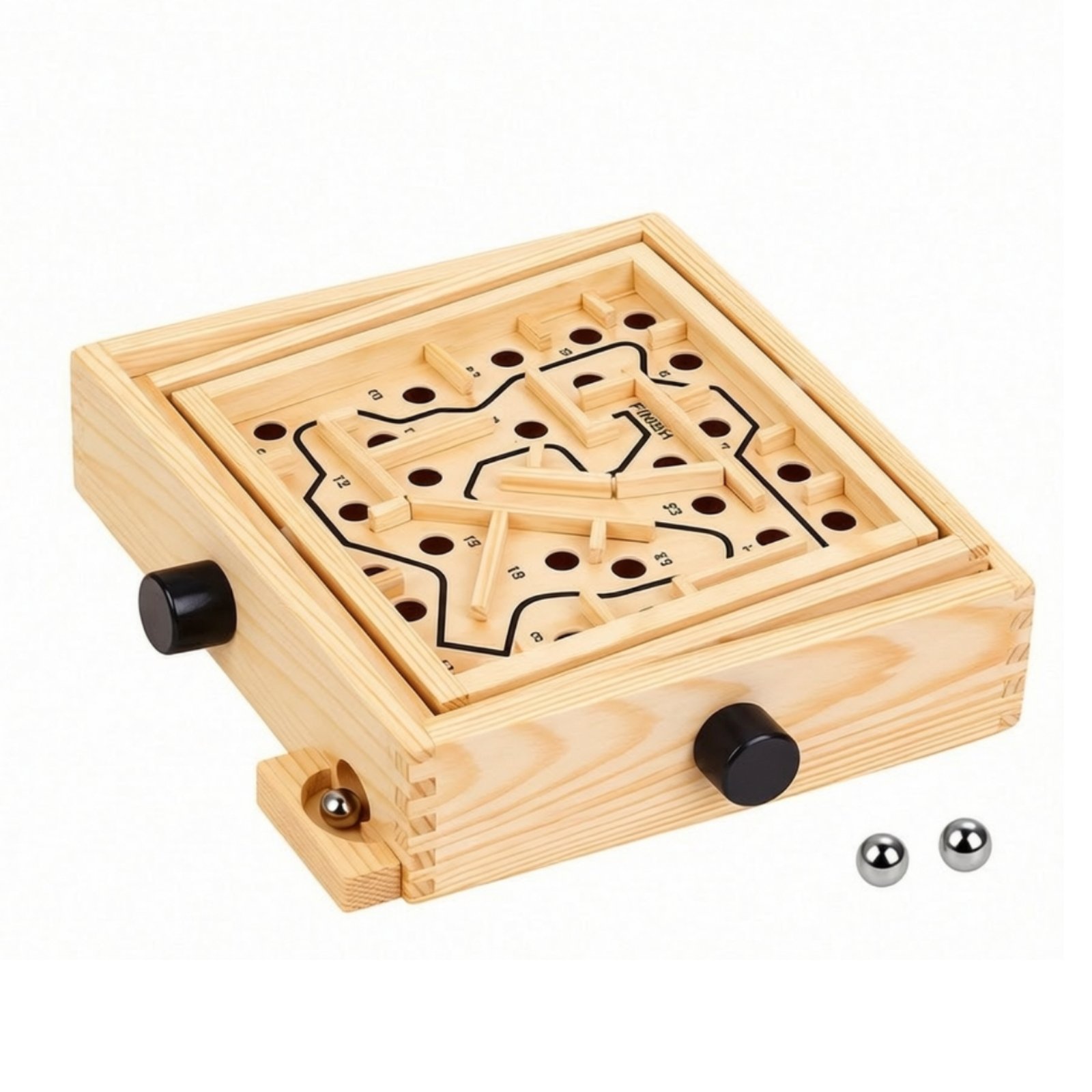 Wooden Rolling-Ball Maze Board