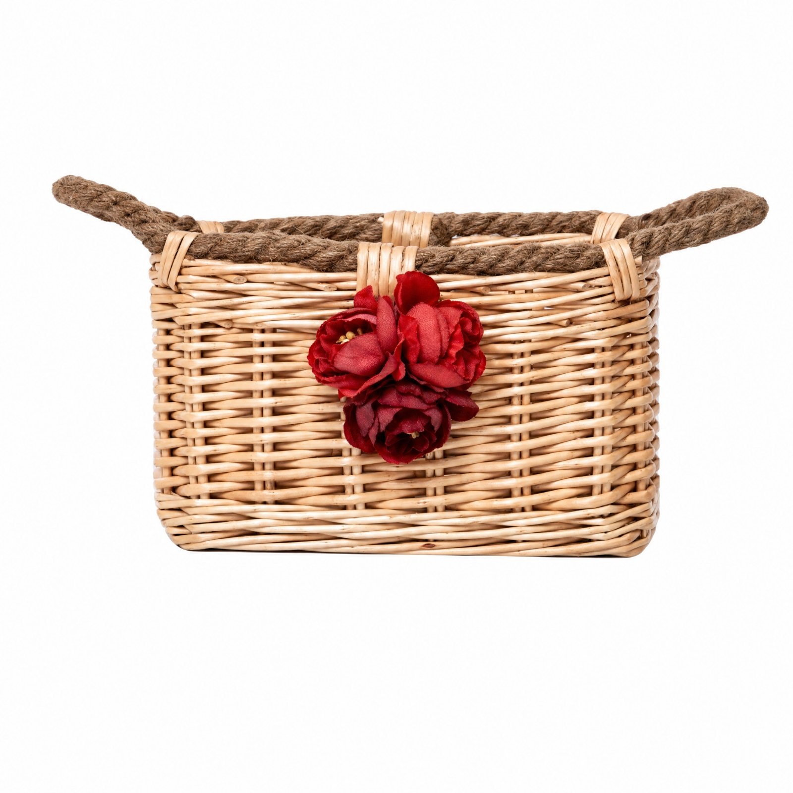 Open-Top Wicker Organizer Basket