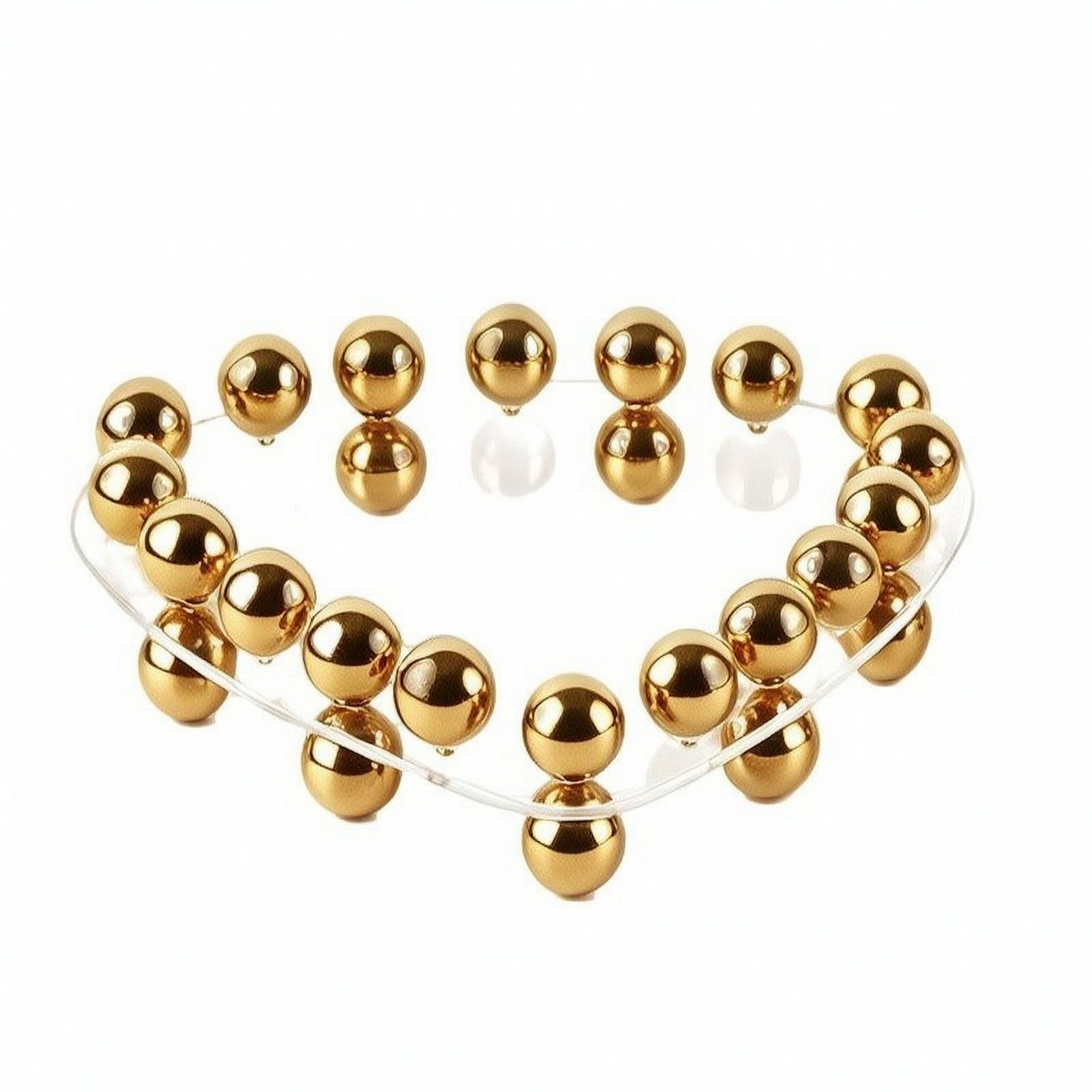 Acrylic Tray with Golden Beads