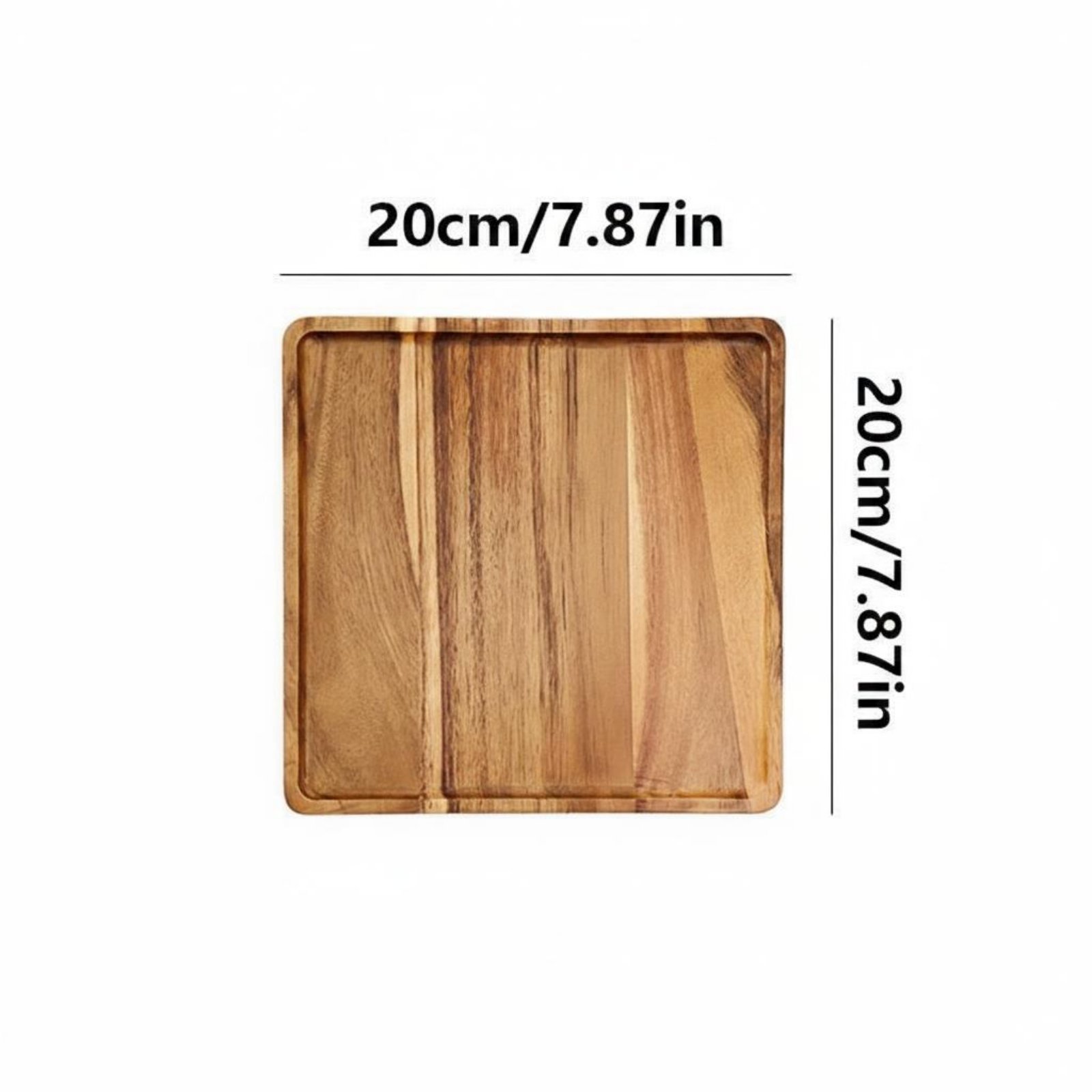 Acacia Wood Serving Plate – 20x20cm