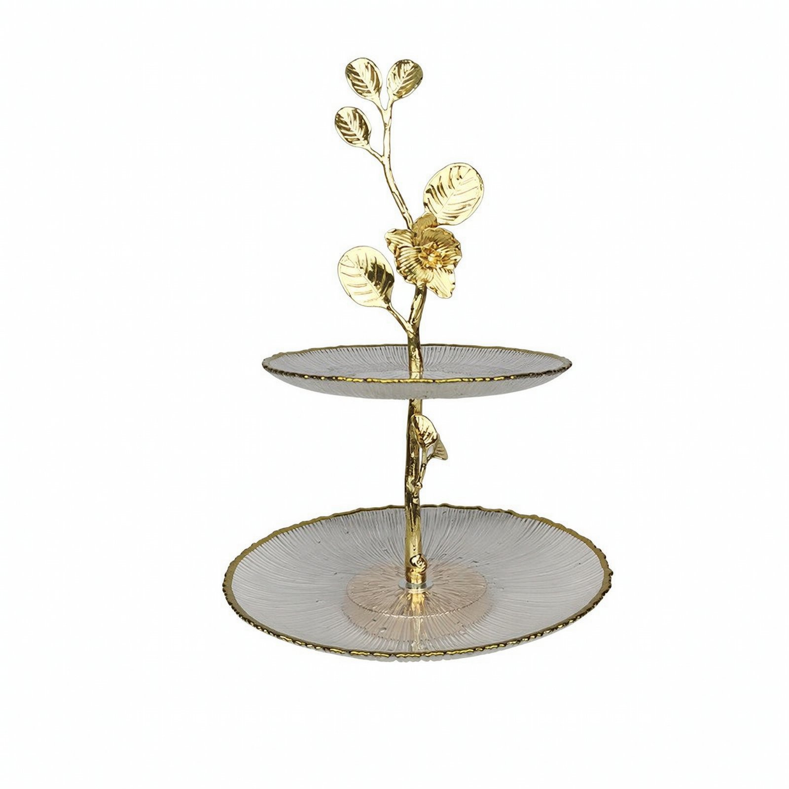 Two-Tier Serving Stand with Glass Trays