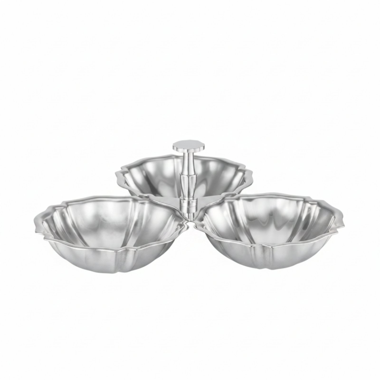 Three Section Snack Bowl with Handle