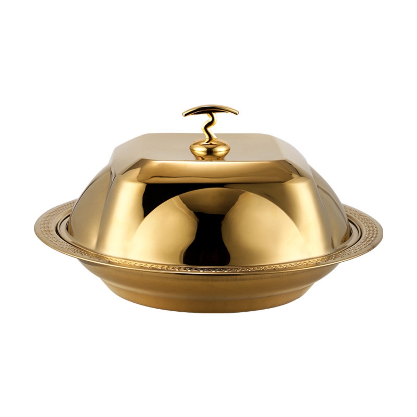 Gold Tone Dome Serving Platter