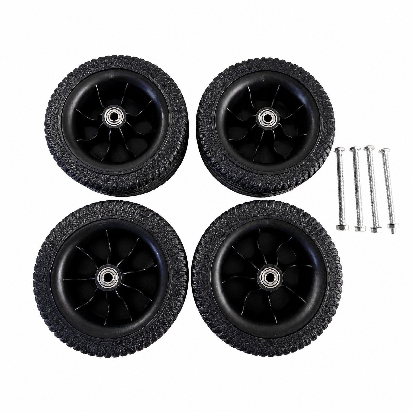 4-Piece 7-Inch Deep Traction Cart Wheels