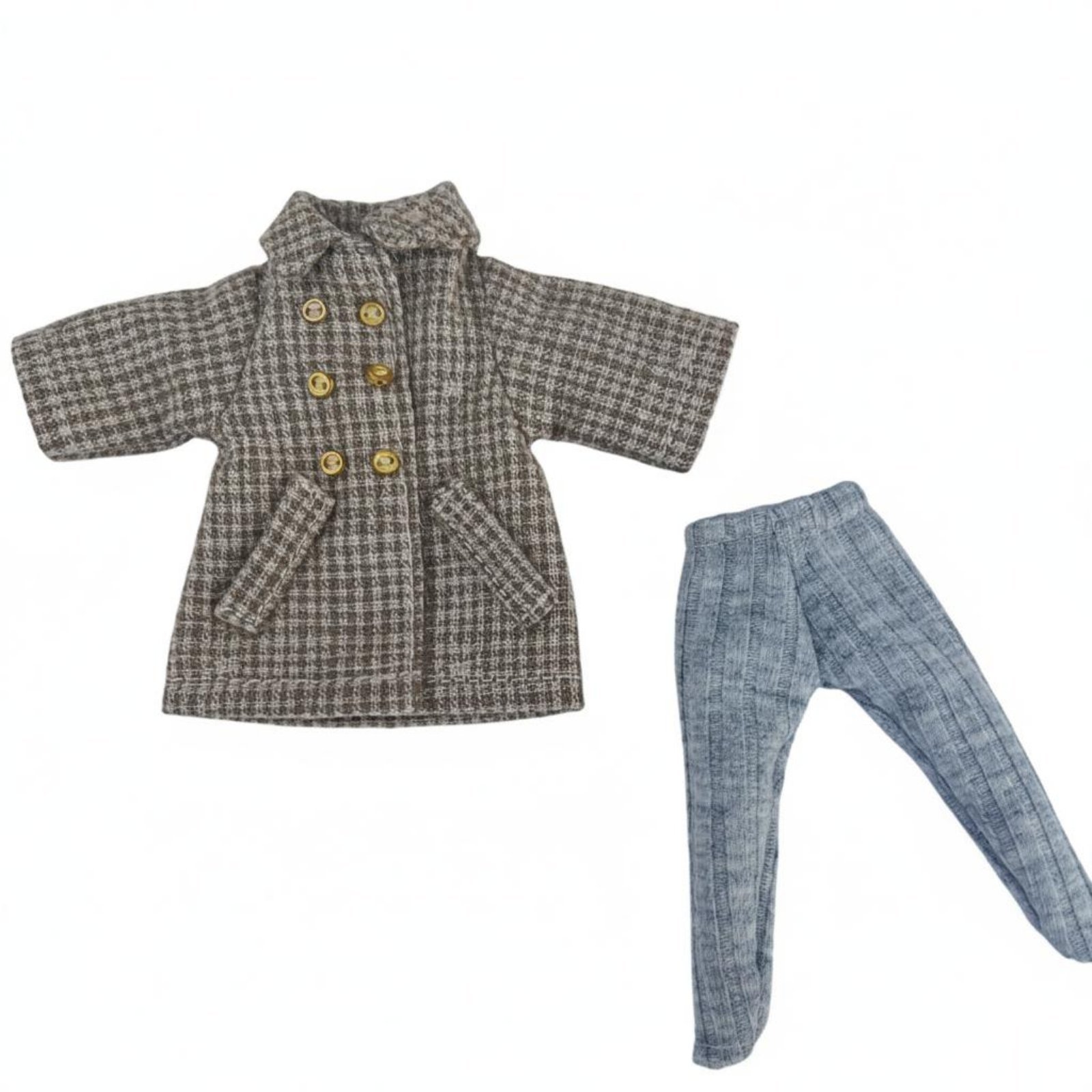 1/12 Plaid Trench Coat Set